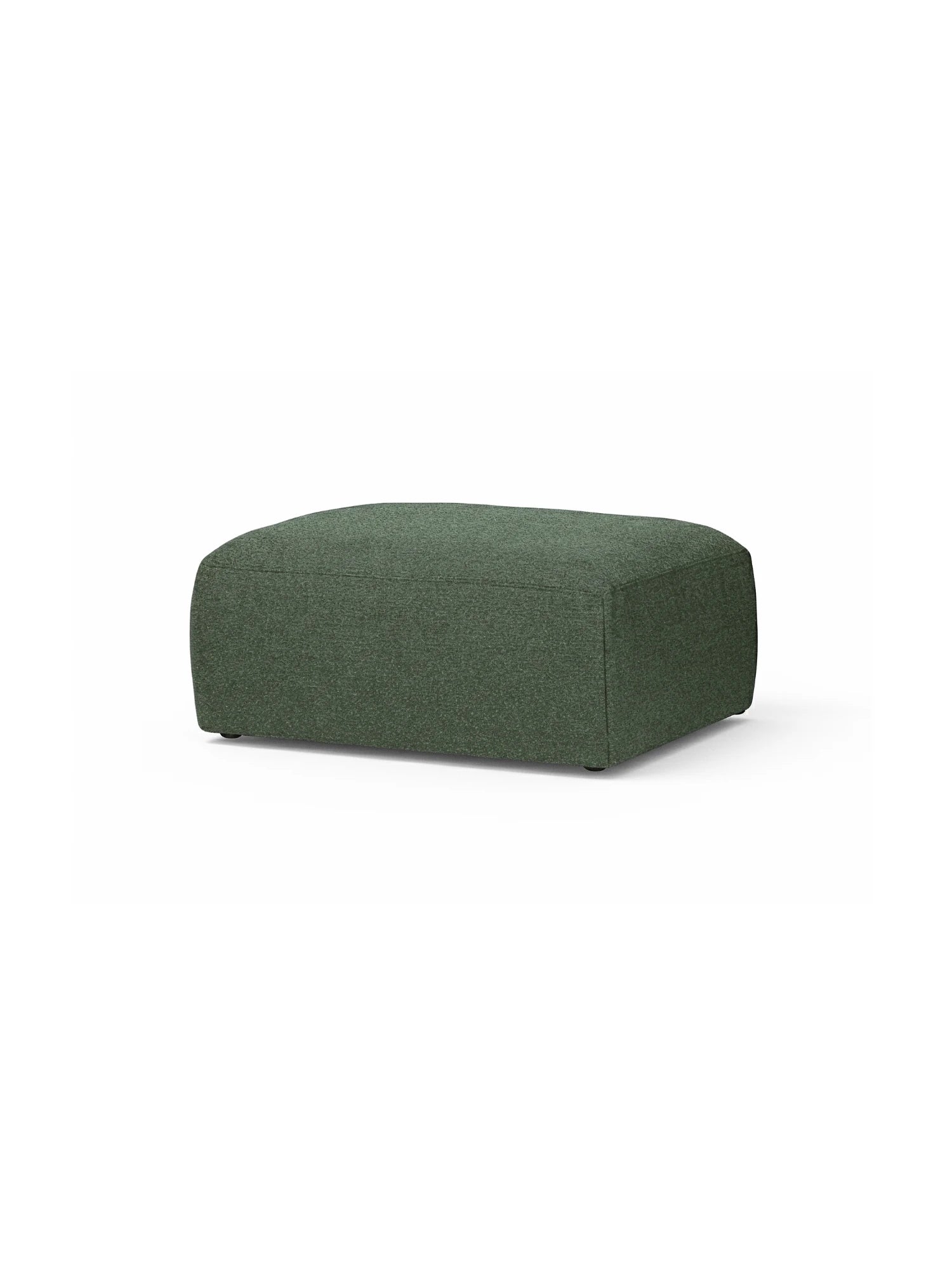 Green ottoman on a white background