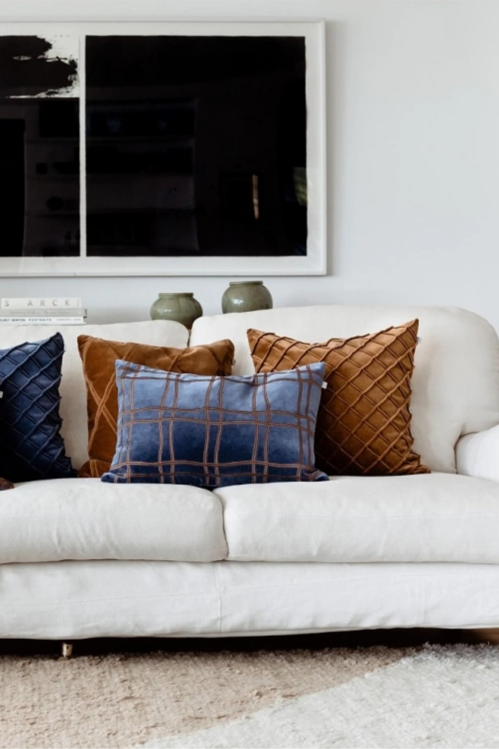 Tattersall Velvet Throw Pillow