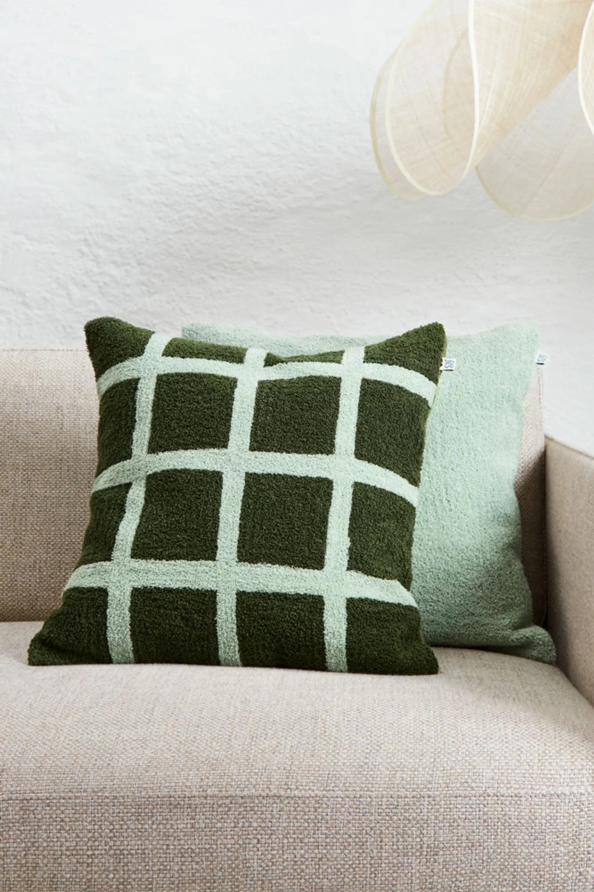 Check Boucle Throw Pillow