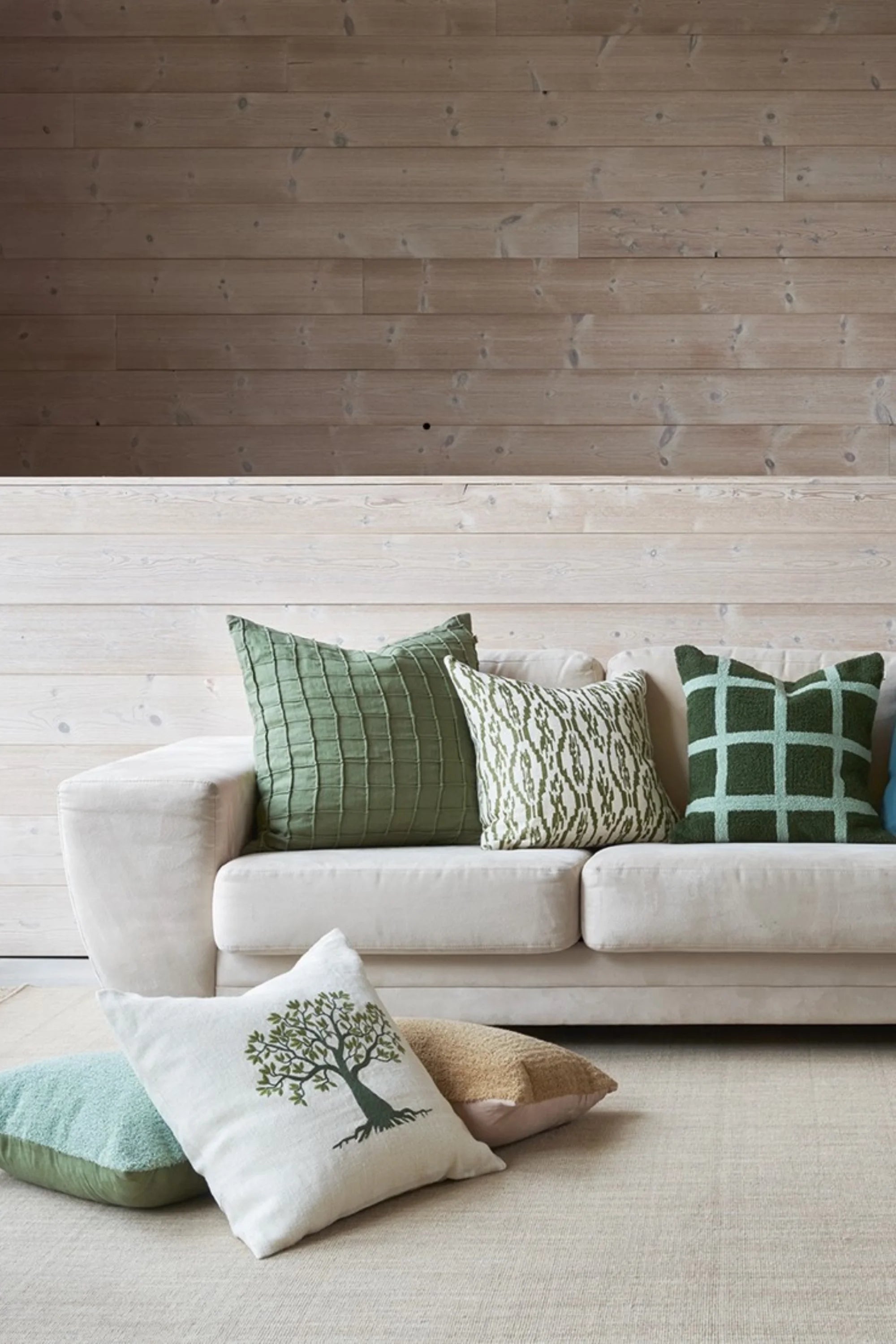 Check Boucle Throw Pillow