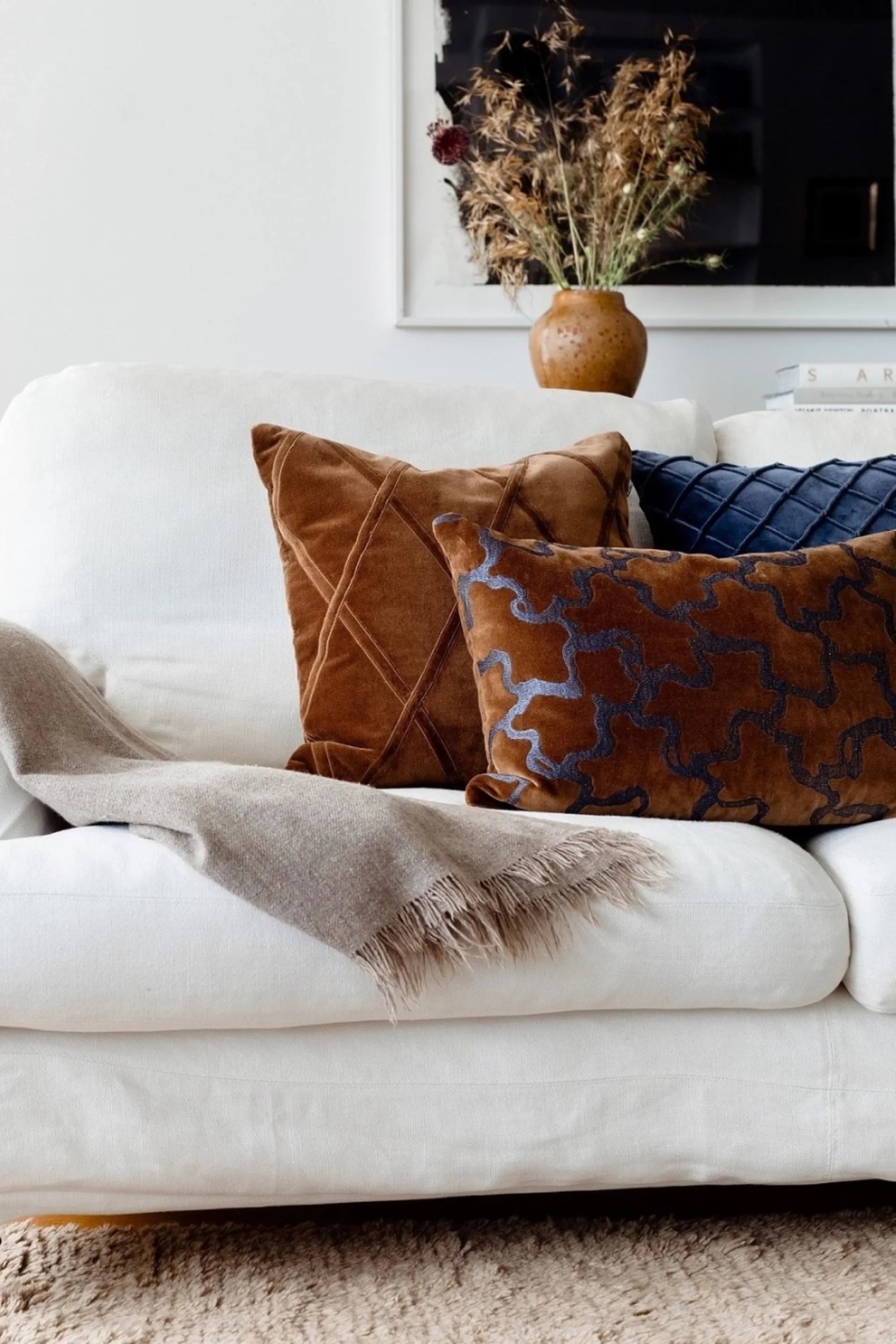 Orissa Velvet Throw Pillow