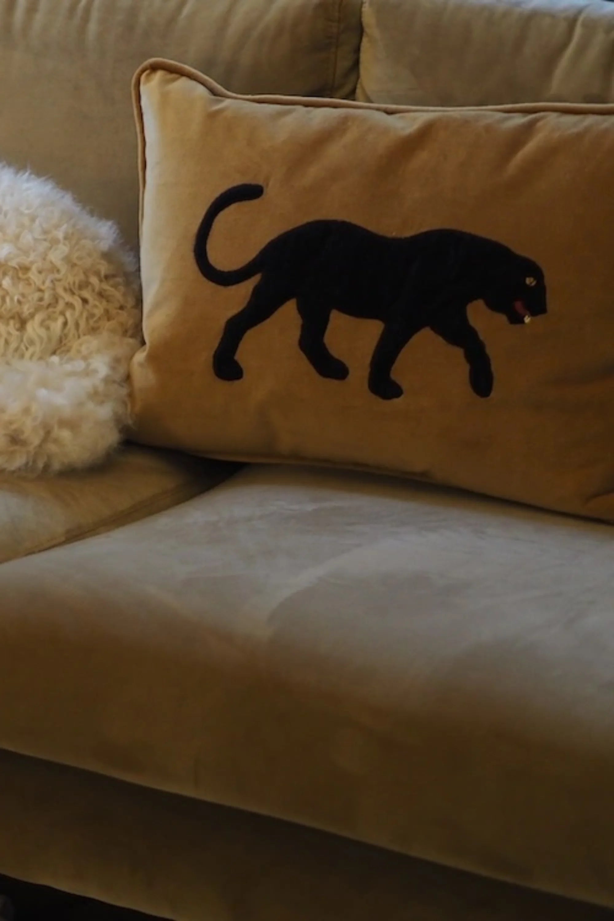 Black Panther Velvet Throw Pillow