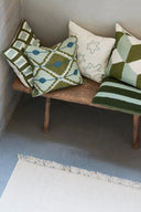 Classic Nanda Wool Rug in warm brown and beige with ornate border