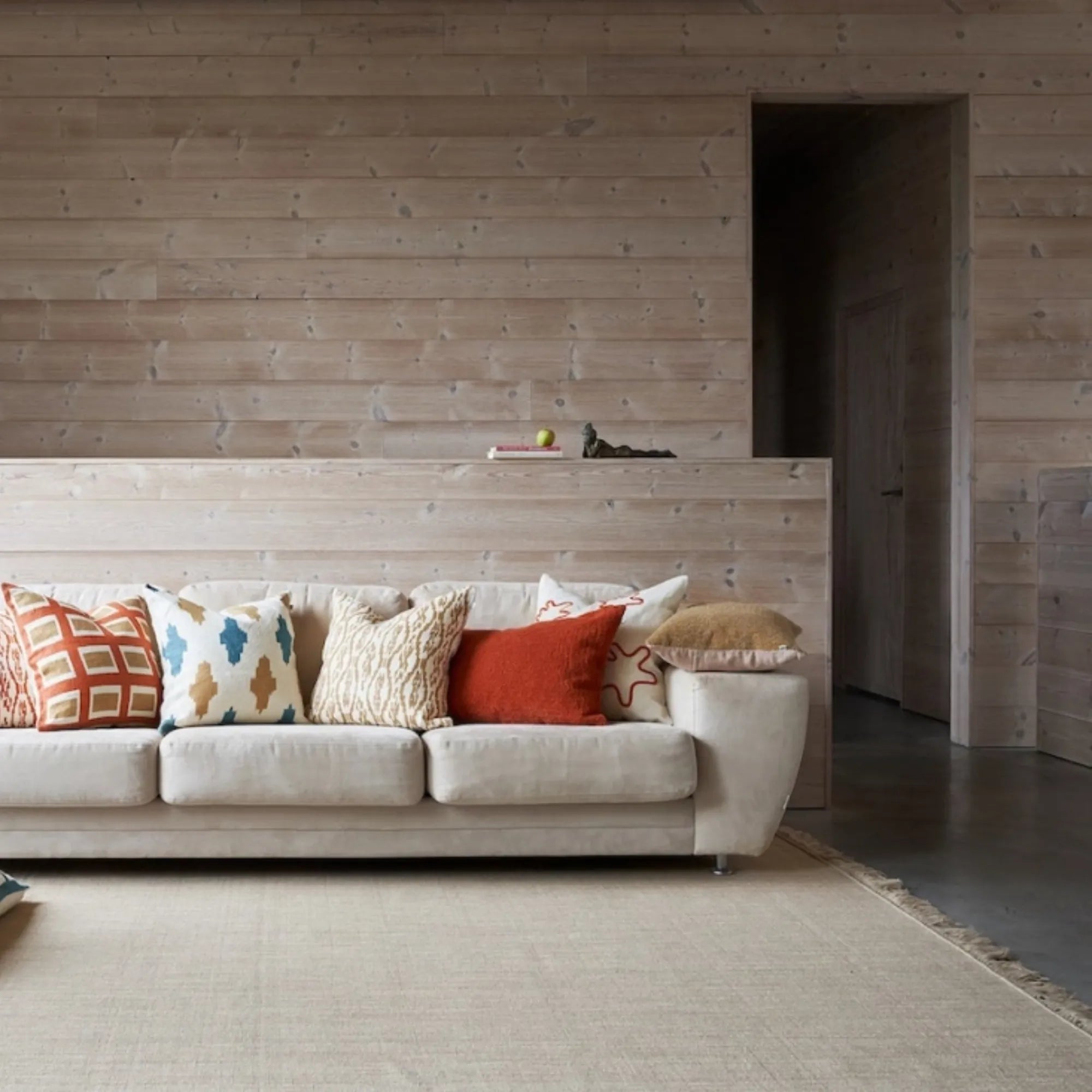 Nanda Wool Rug in versatile taupe and white, perfect for any room