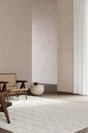 Thick Loha Wool Rug in Earthy Tones with Intricate Border Design
