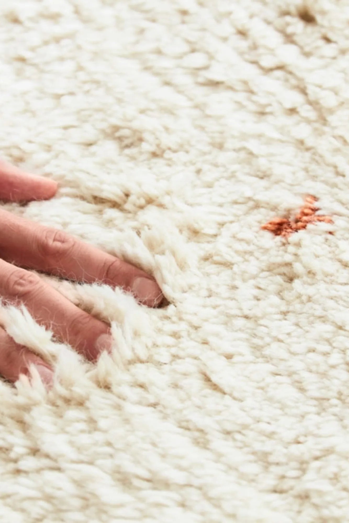 Handwoven Ravi Wool Rug in warm earth tones, featuring intricate geometric patterns