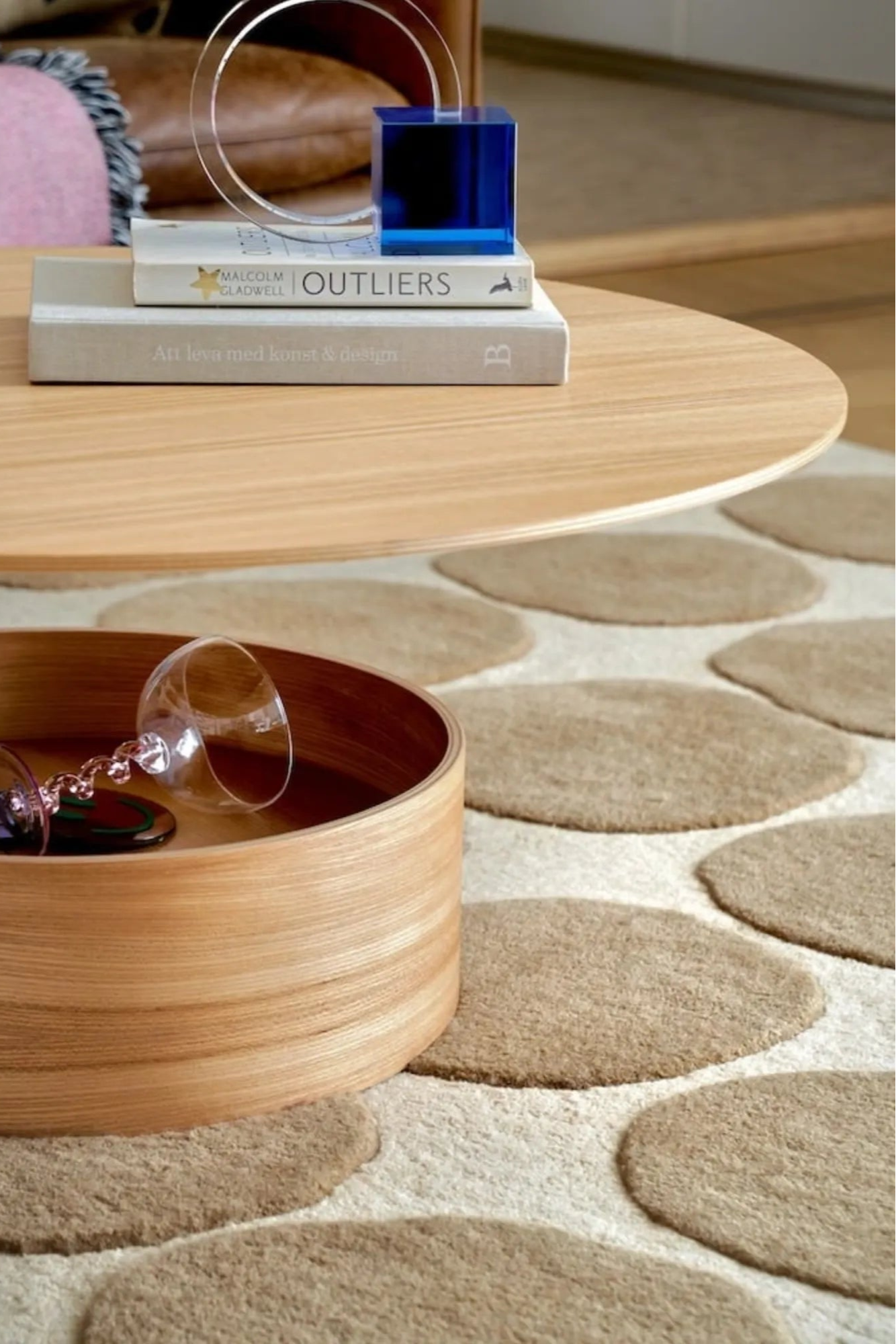  Large Dots 2 Wool Rug featuring a symmetrical pattern in neutral tones, perfect for adding warmth and style to any room