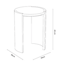 Line drawing of the airisto stool with dimensions labeled