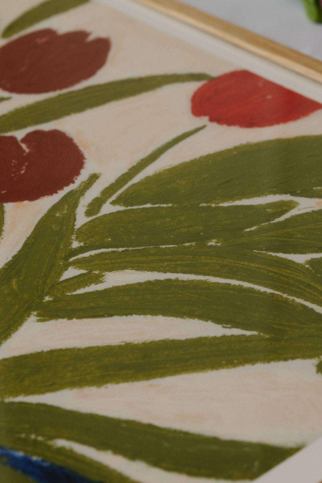 Tulips in a Blue Vase - Art Print by The Poster Club - THAT COOL LIVING