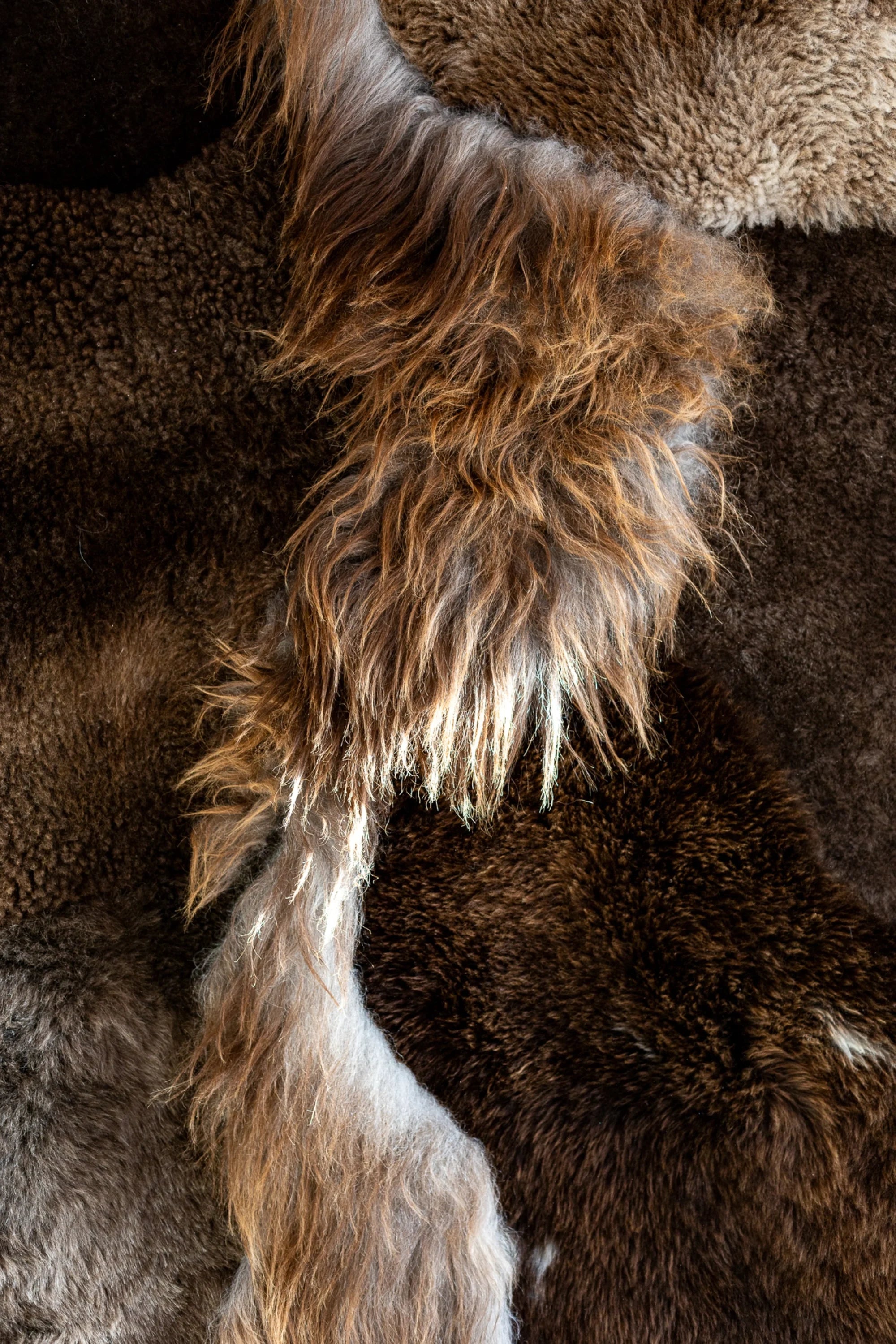 Brown Sheepskin Patchwork Rug - THAT COOL LIVING