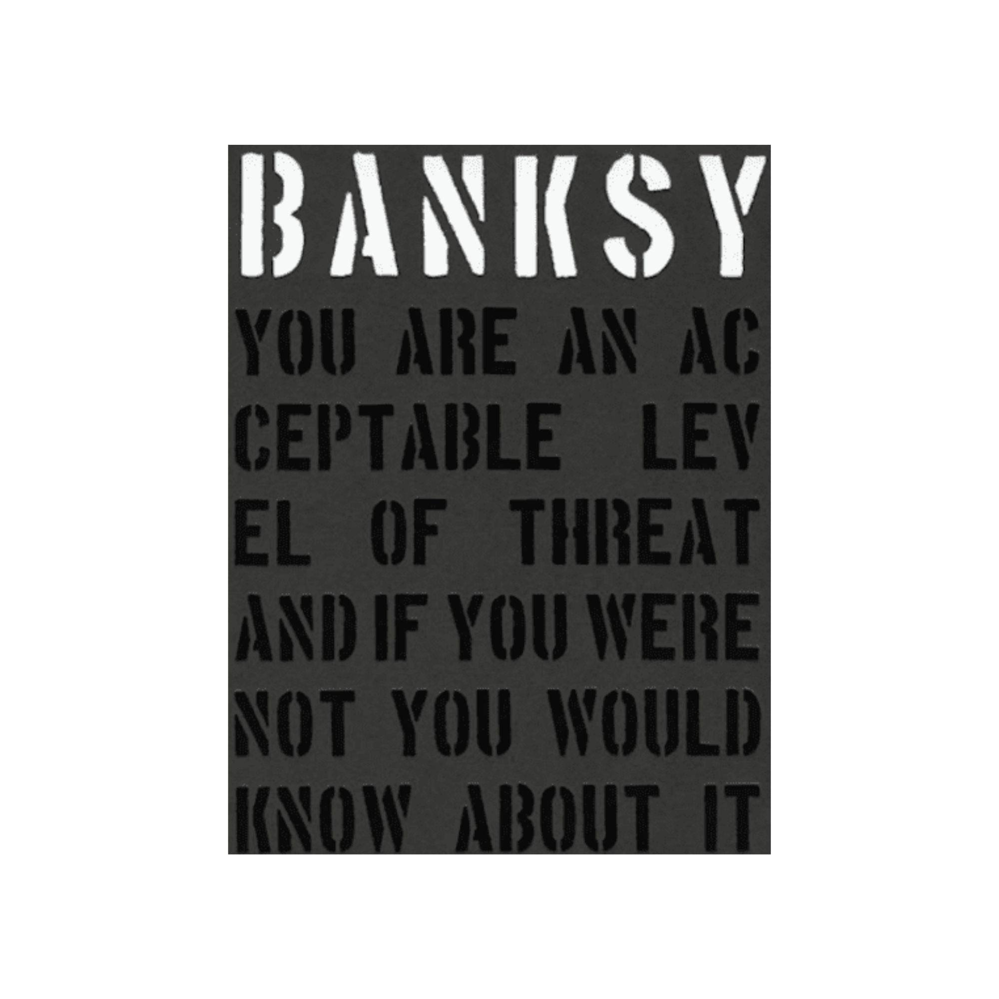 Banksy – Vous êtes un niveau de menace acceptable 