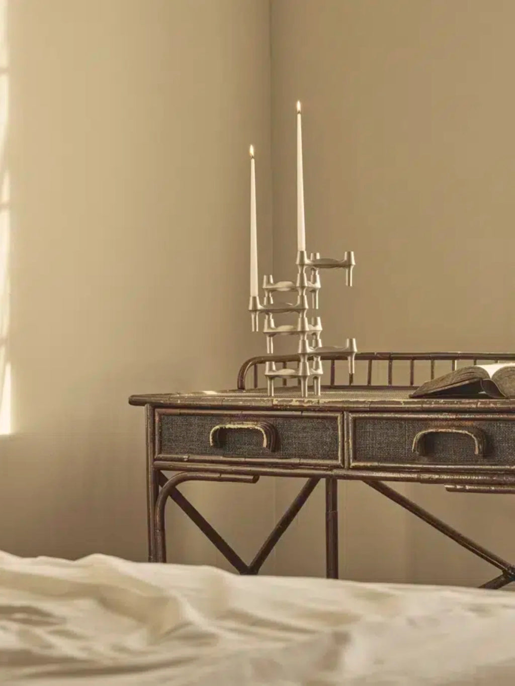 Chrome BMF Candle Holder as a stylish centerpiece for any modern home decor