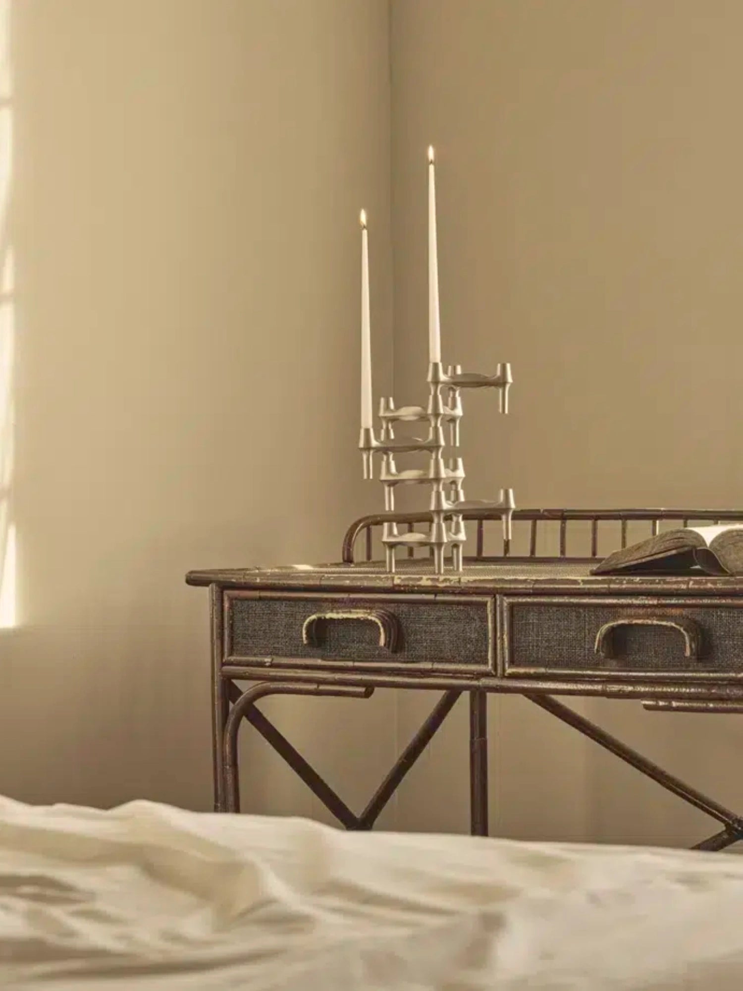 Chrome BMF Candle Holder as a stylish centerpiece for any modern home decor