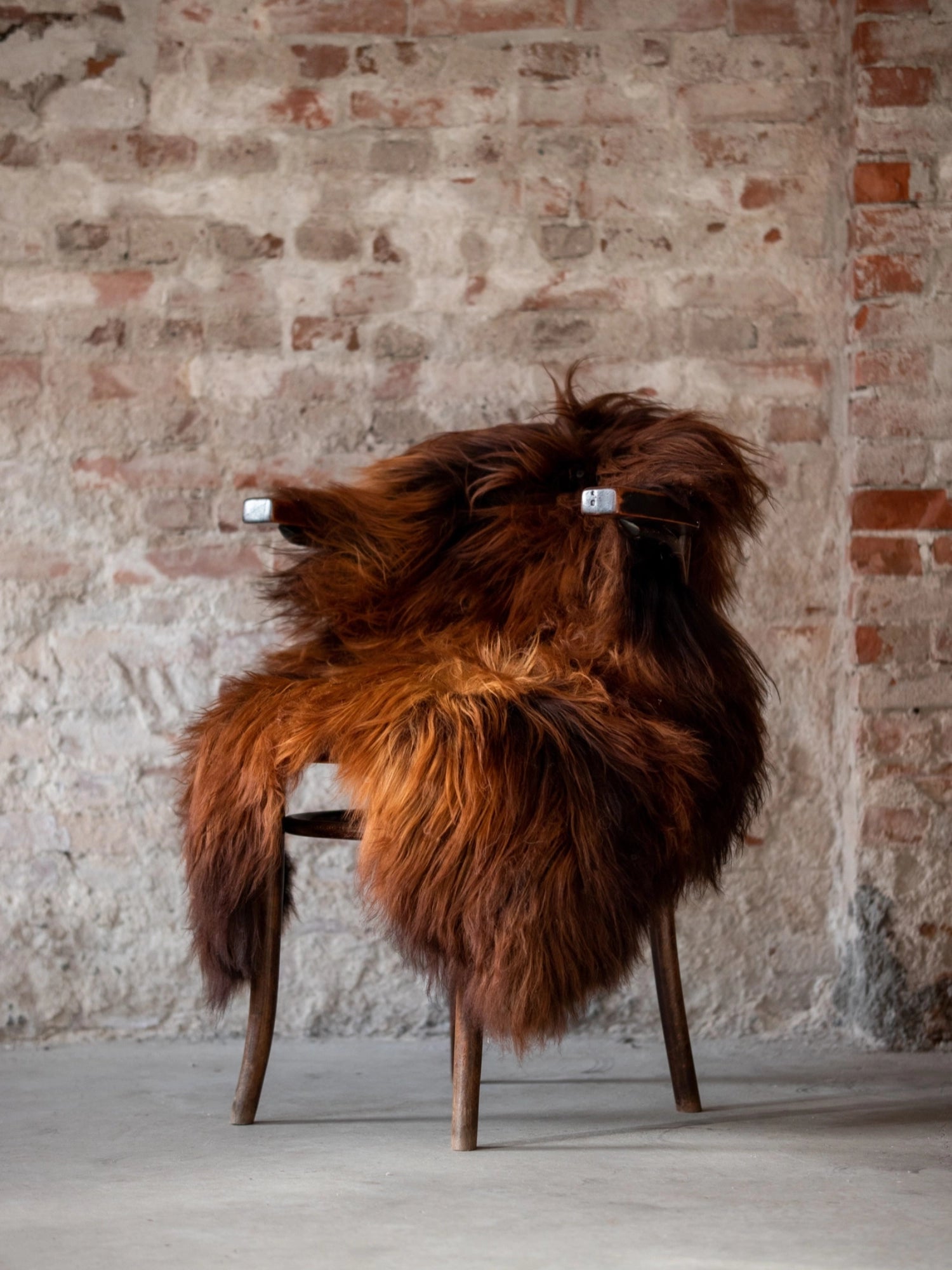 Icelandic Long-Hair Sheepskin Hide - Flamed Brown by TCL Selects - THAT COOL LIVING