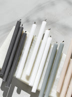 Decorative stoff nagel candles with different colors, set of 8.
