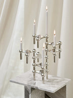Set of 8 unscented candles ideal for dinner parties and home decor.