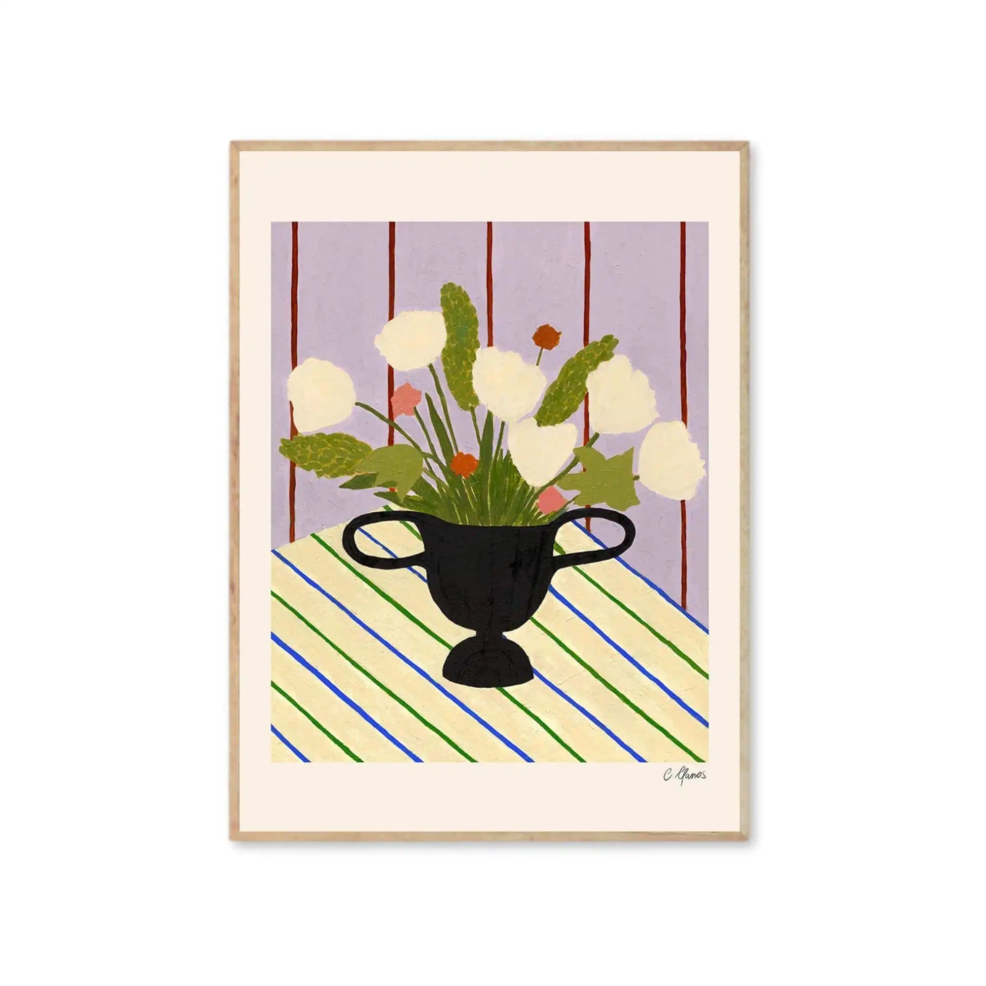 Flowers on Striped Cloth