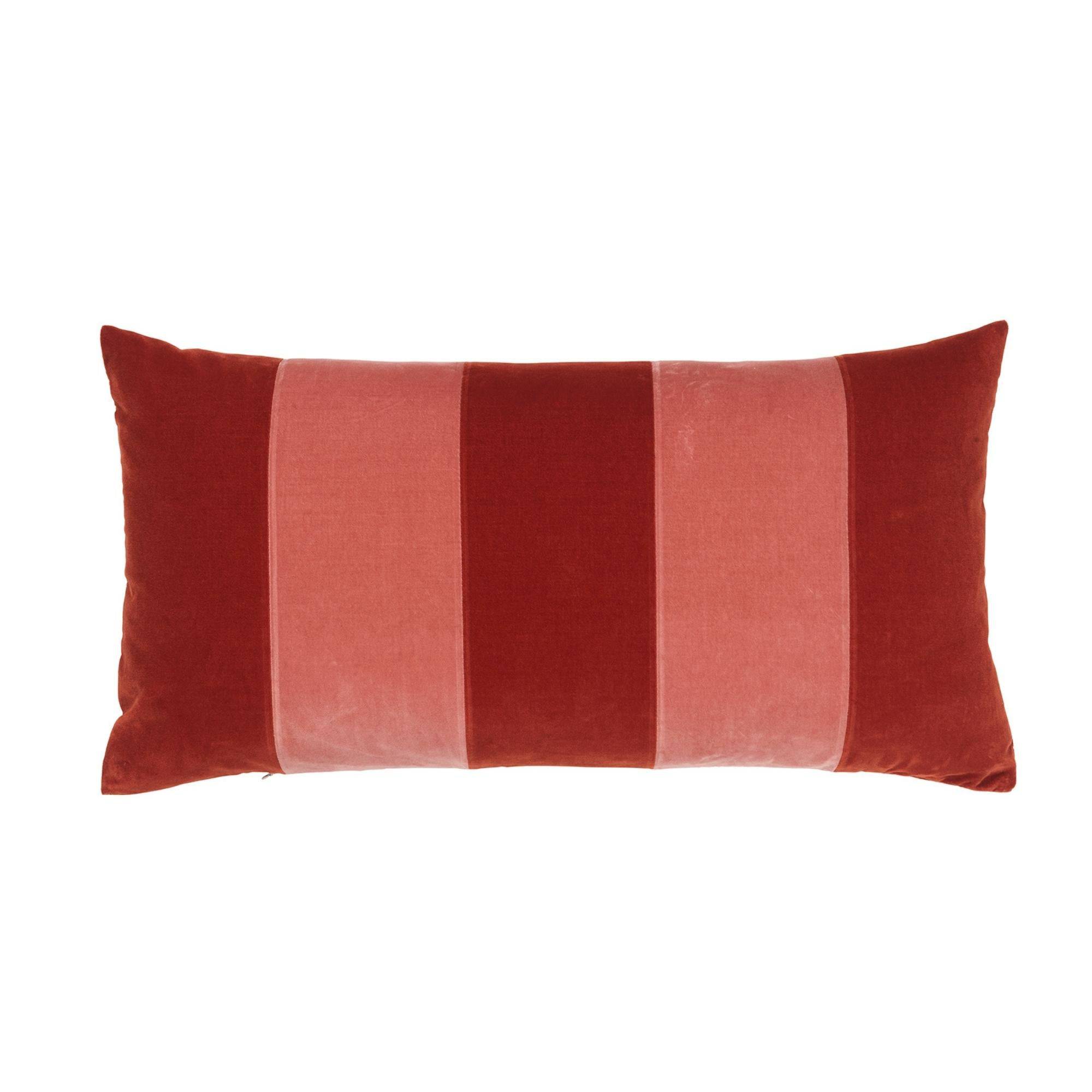 Stripe Cushion - Dark Red & Blush
