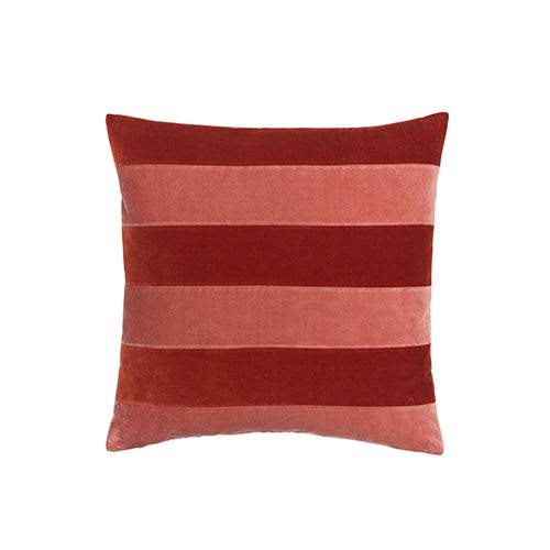 Stripe Cushion - Dark Red & Blush
