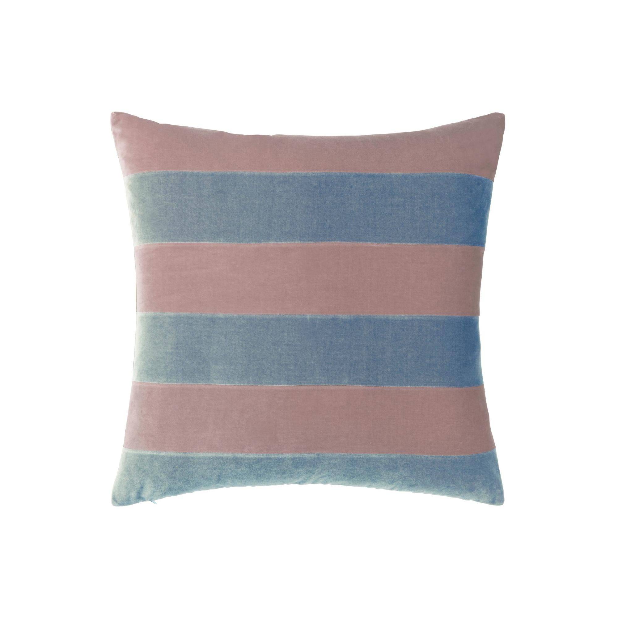 Stripe Cushion - Old Rose & Blue Dust