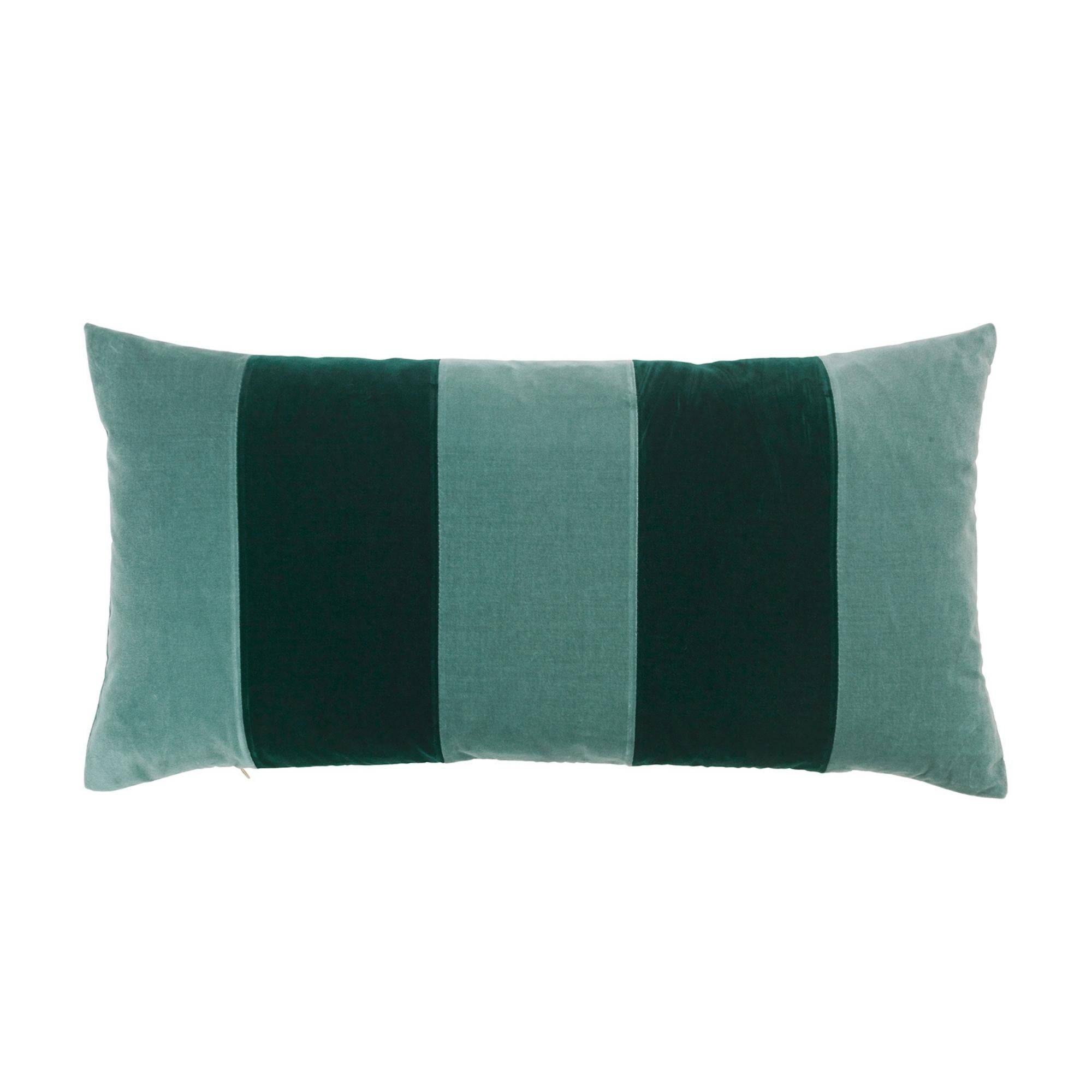 Stripe Cushion - Pale Blue & Emerald