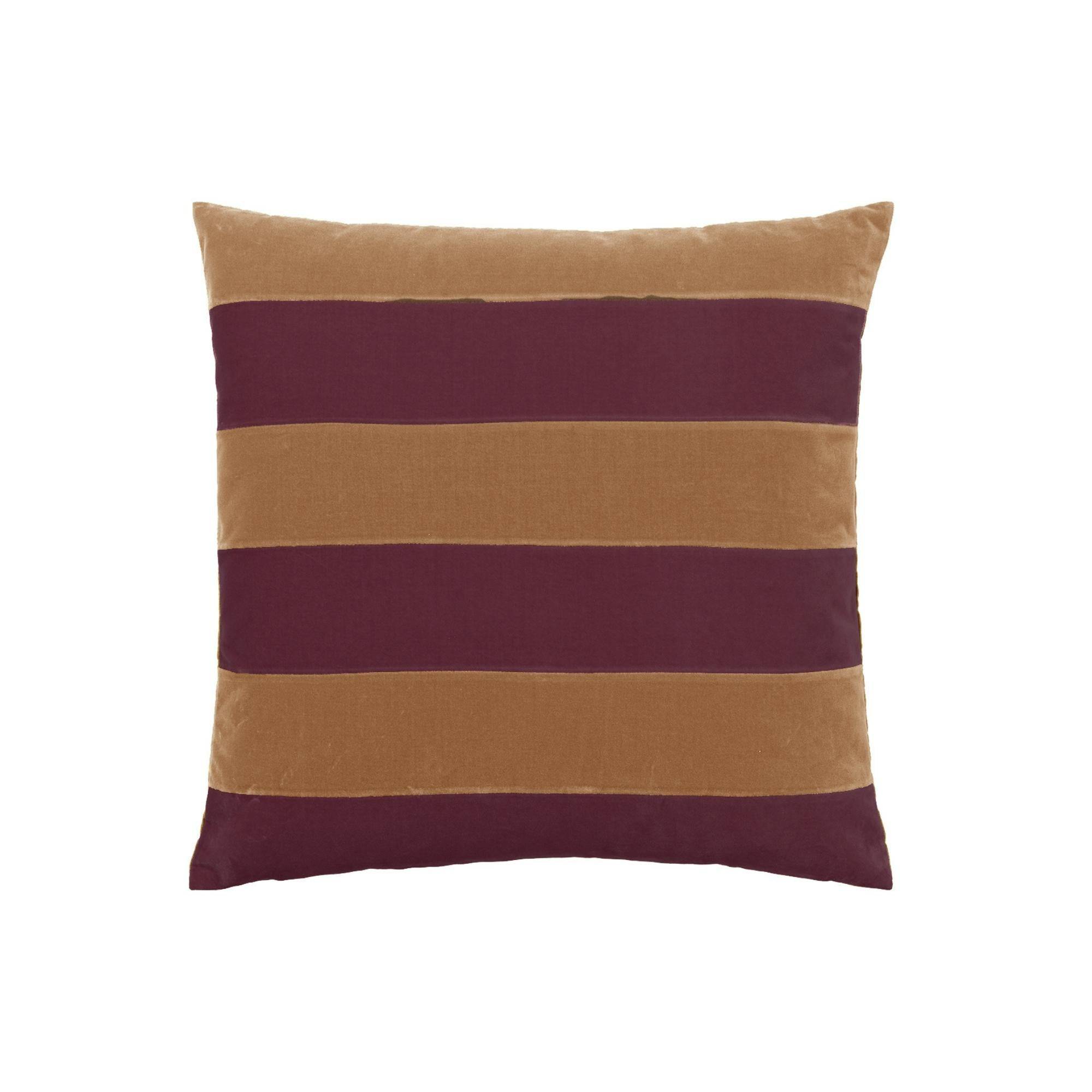 Stripe Cushion - Prune & Camel - THAT COOL LIVING