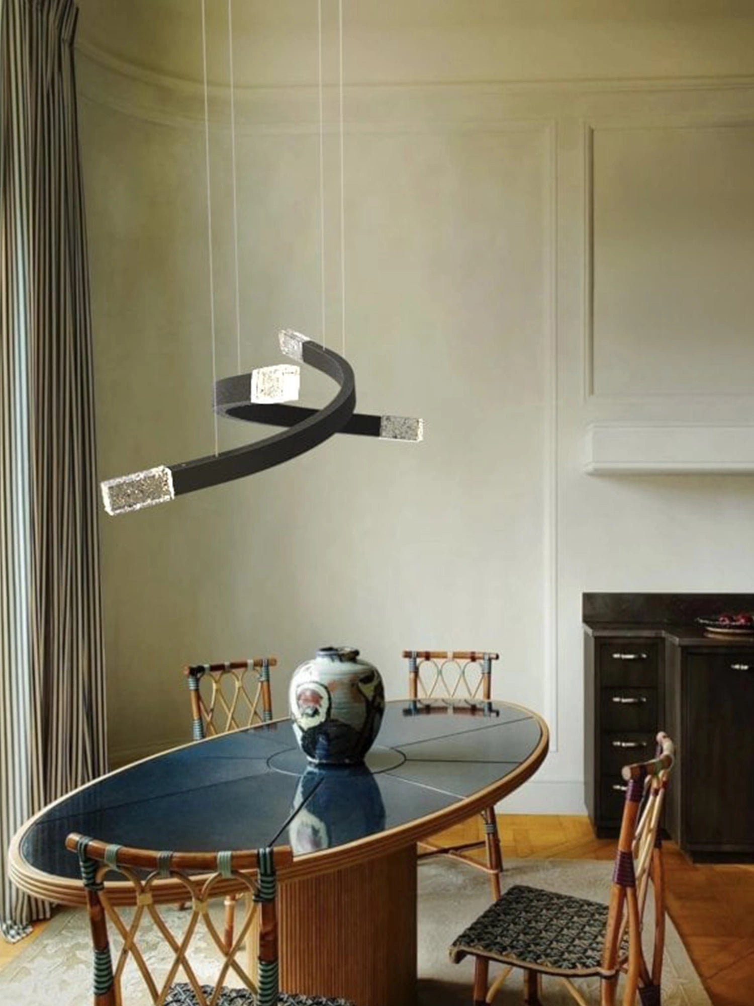 Trace Linear X Chandelier