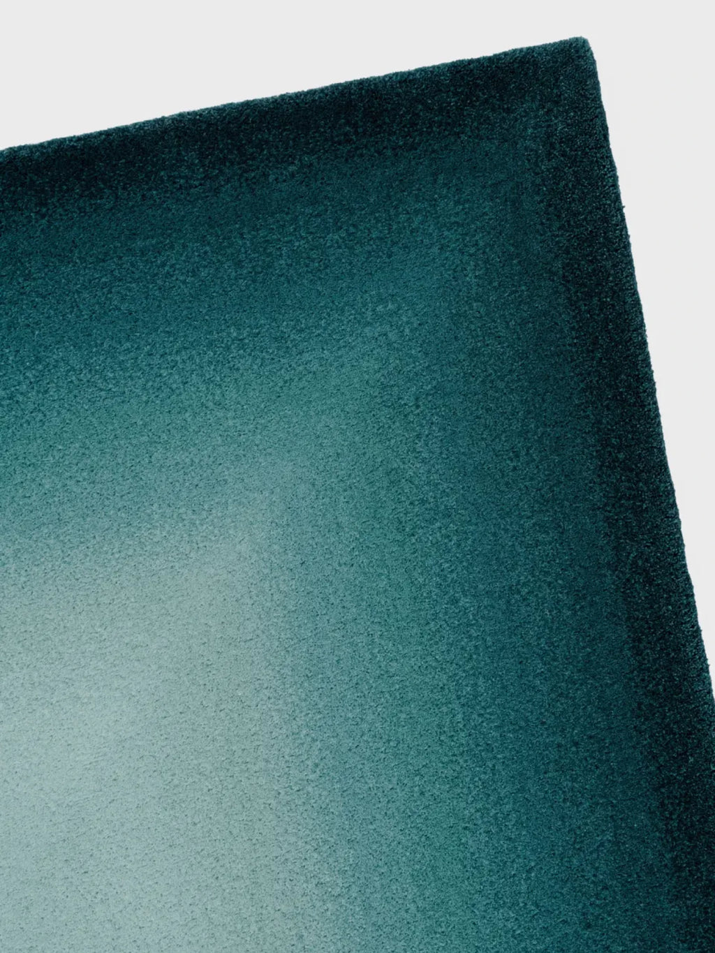 alp_ Degradé Border Turquoise Green Rug, a contemporary plush pile area rug showcasing a sophisticated gradient color transition from rich, deep turquoise green at the border to a lighter, soft aqua green across its surface.