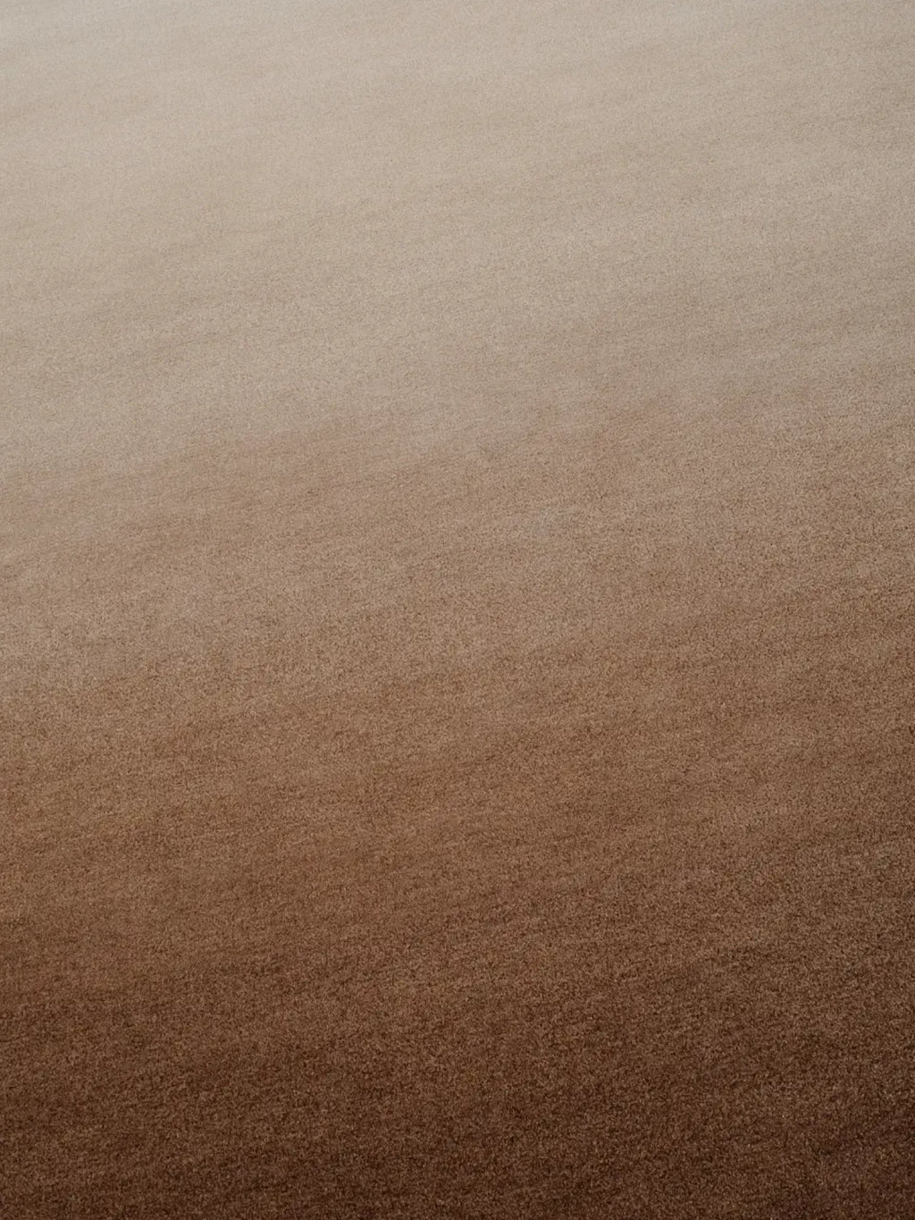 alp_ Degradé Simple Rug, a modern minimalist soft pile area rug featuring a subtle ombre gradient from a warm beige at the top to a deep chocolate brown at the bottom.