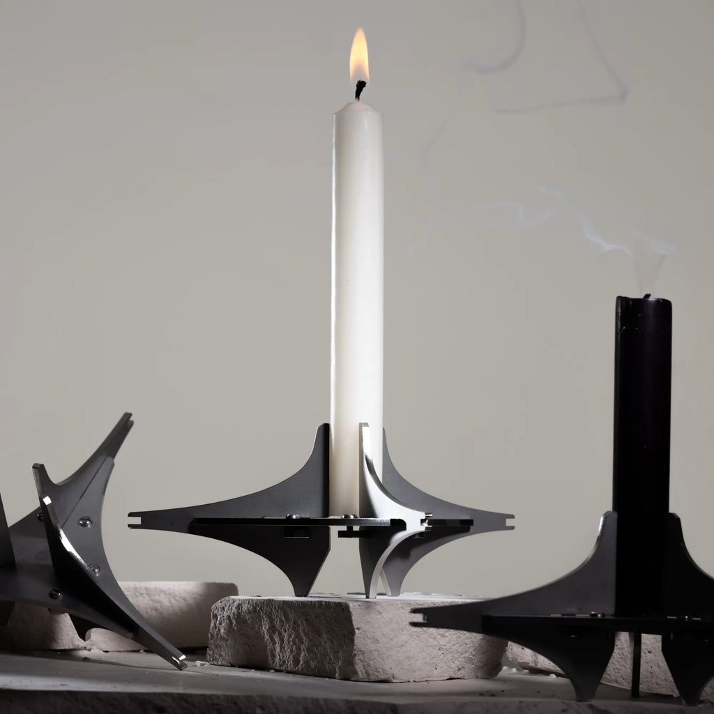  Detailed shot of the Nova Modular Candle Holder showcasing its intricate and modern design