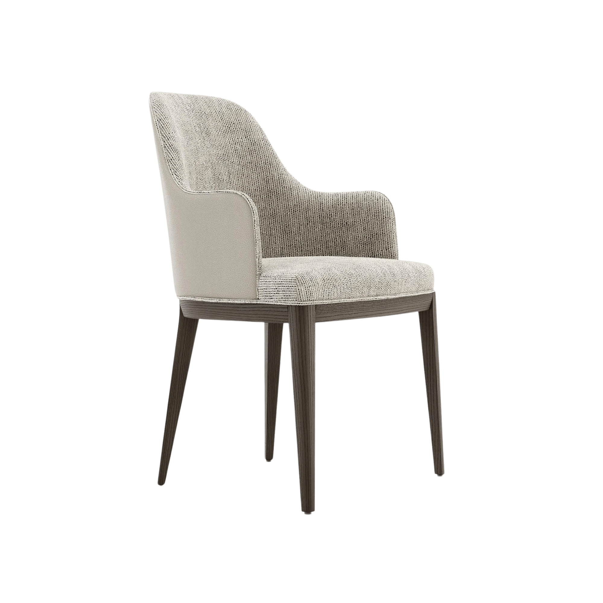 Upholstered Dining Chair with Armrests and Wooden Base – Anna Chair - That Cool Living - Domkapa