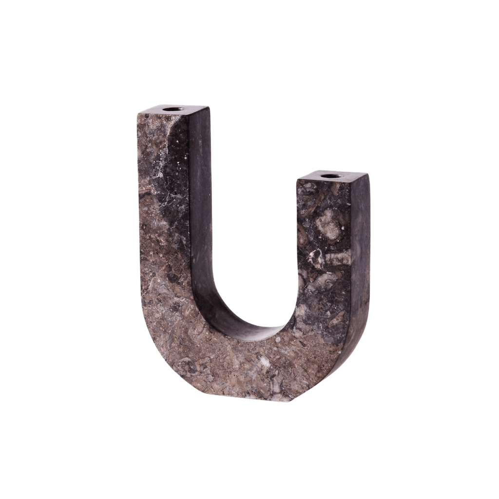 Arco Candle Holder Grey - Sculptural Marble Decor - Dusty Deco - THAT COOL LIVING