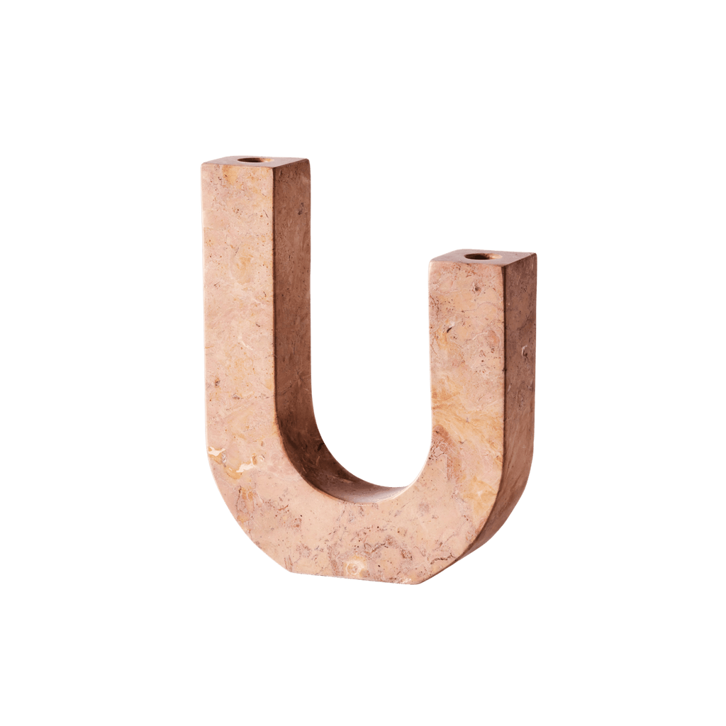 Arco Candle Holder Red - Unique Marble Design - Dusty Deco - THAT COOL LIVING