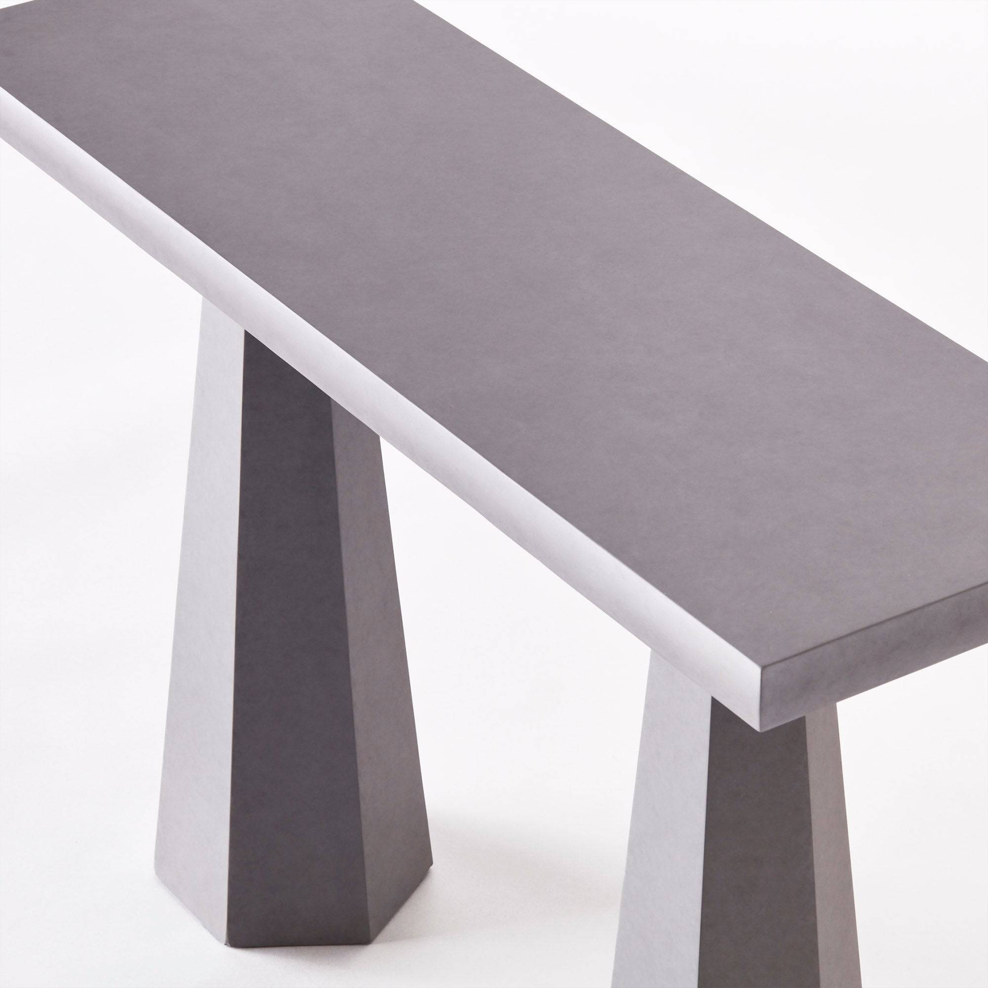 Table console hexagonale grise 