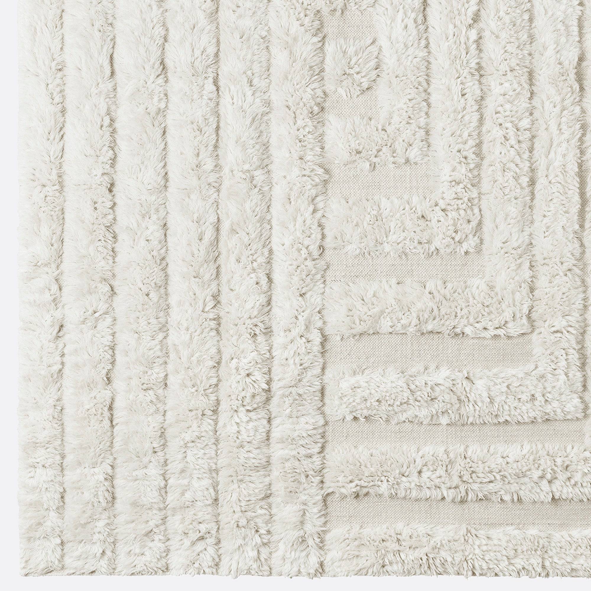 Shaggy Labyrinth White Rug - THAT COOL LIVING