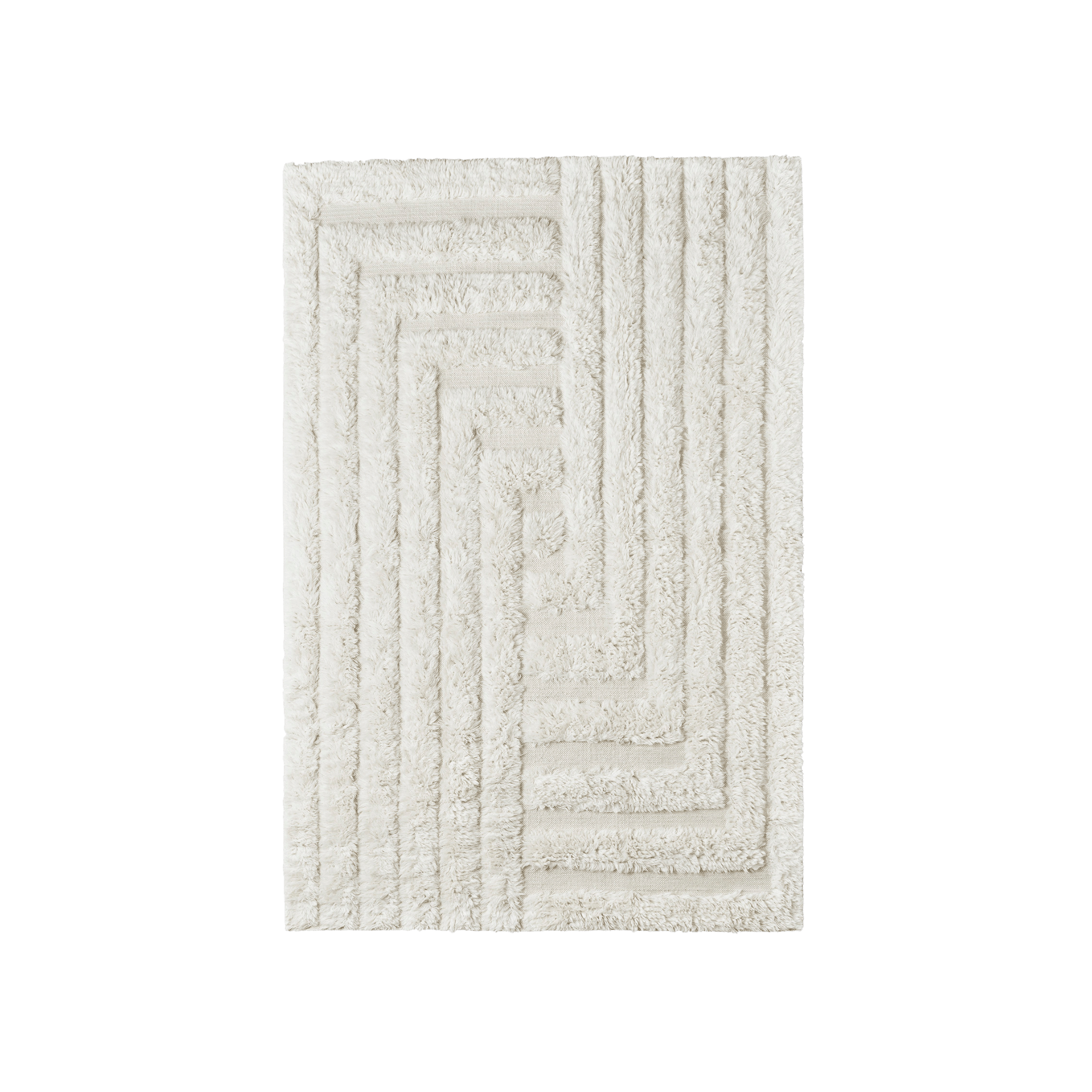 Shaggy Labyrinth White Rug - THAT COOL LIVING