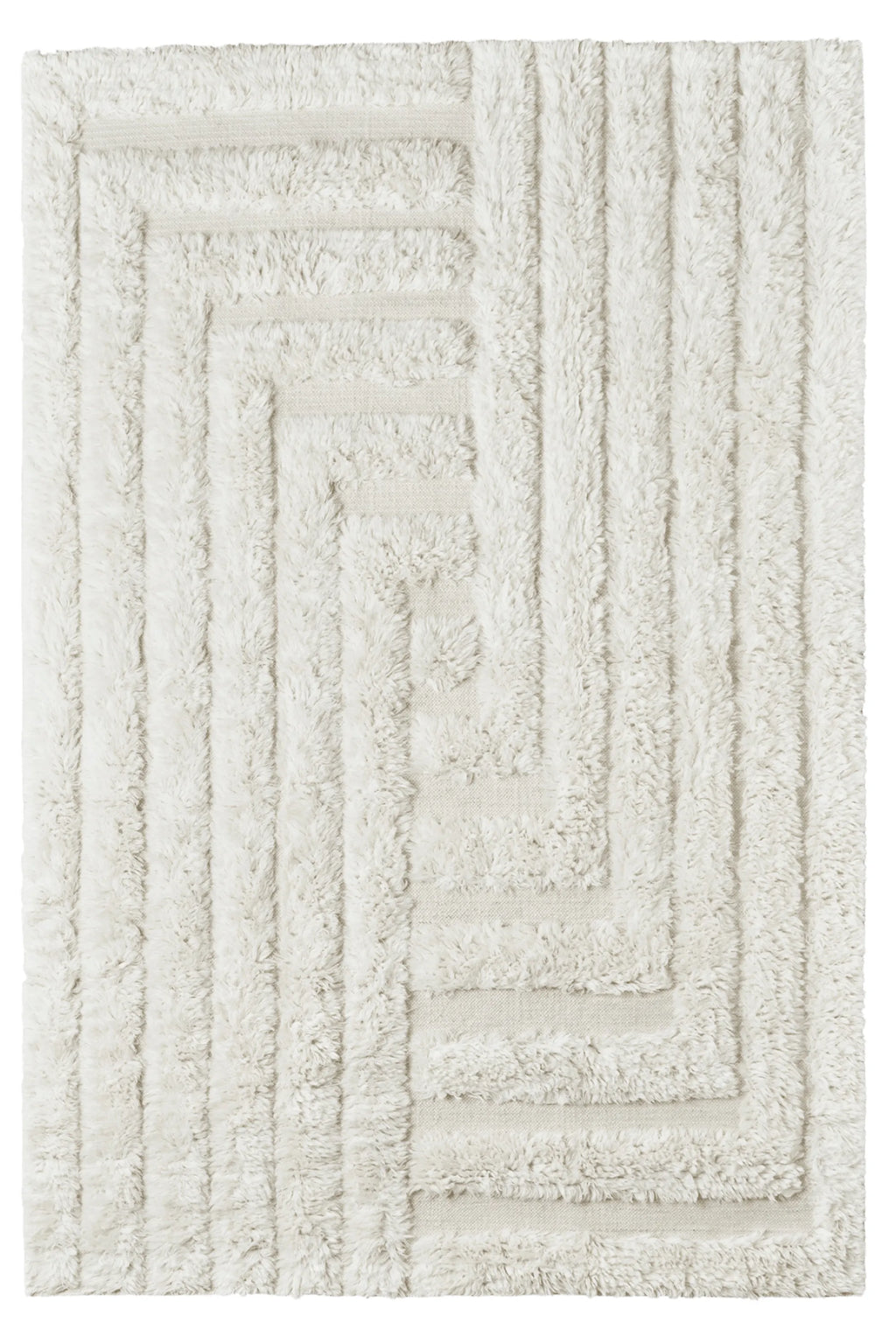 Shaggy Labyrinth White Rug - THAT COOL LIVING