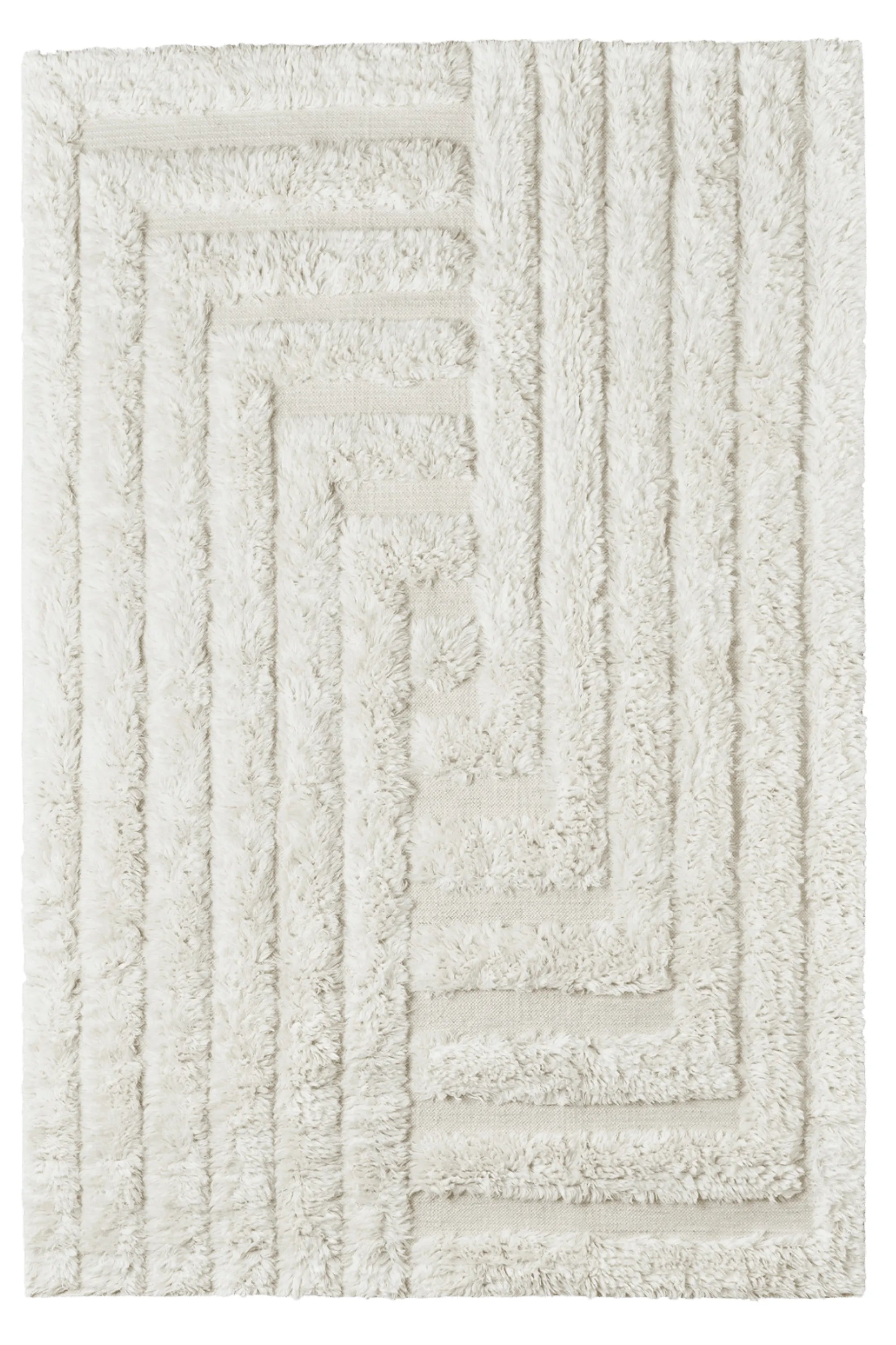 Shaggy Labyrinth White Rug - THAT COOL LIVING