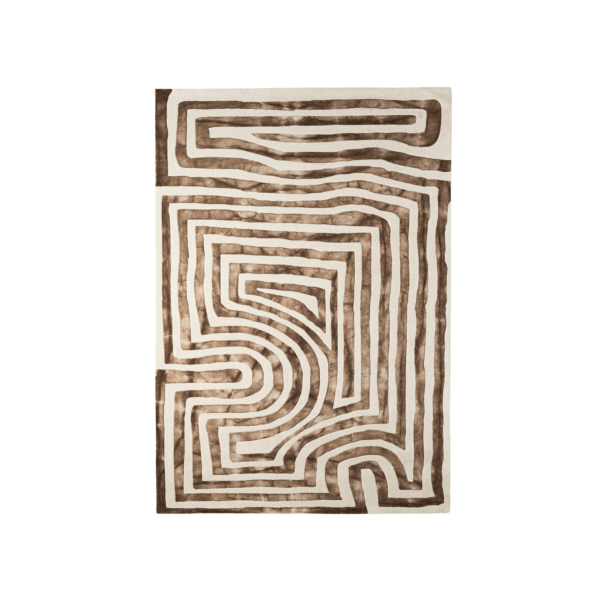 Psychedelic Labyrinth Beige Dip Dye Rug - THAT COOL LIVING