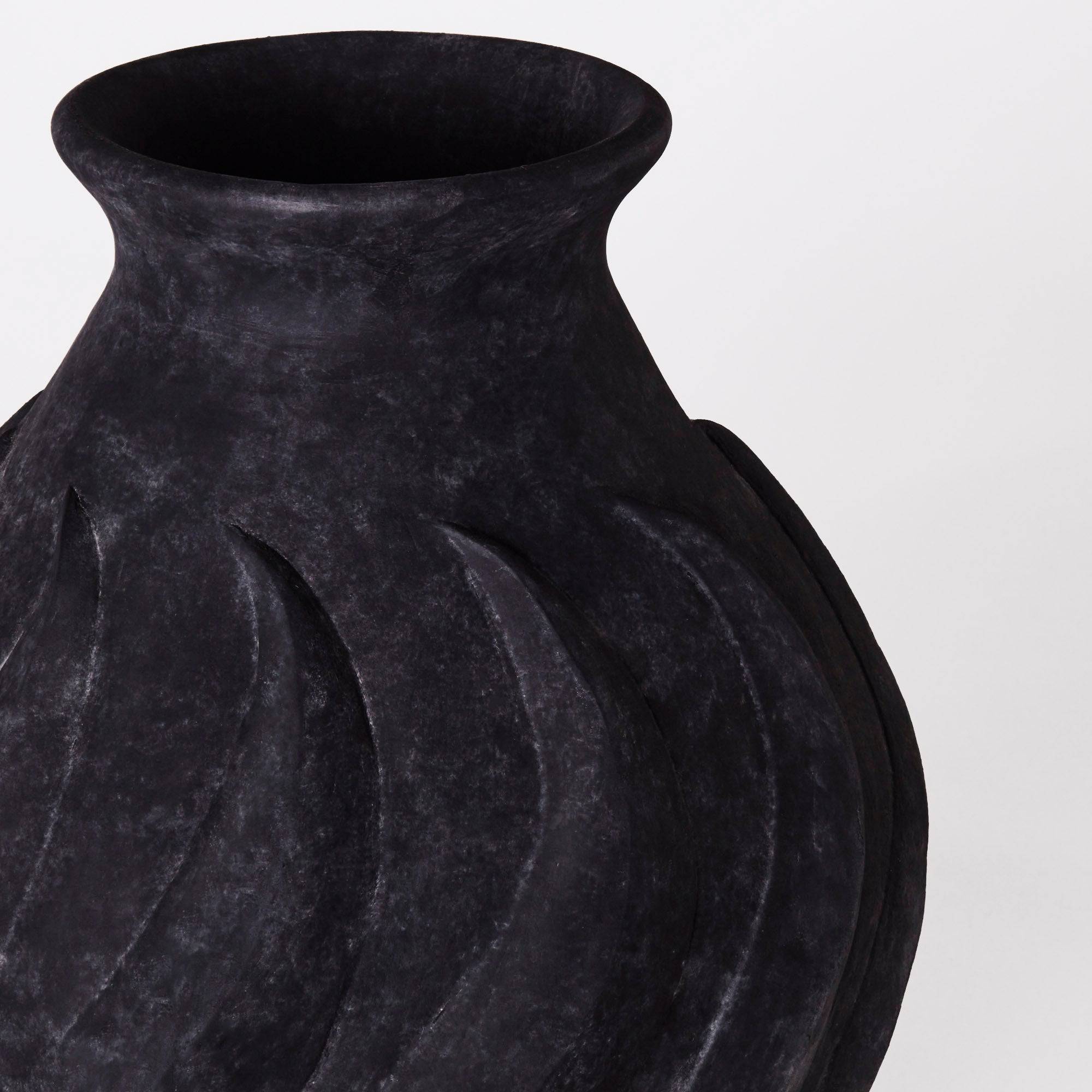 Swirl Vase Black Large - THAT COOL LIVING