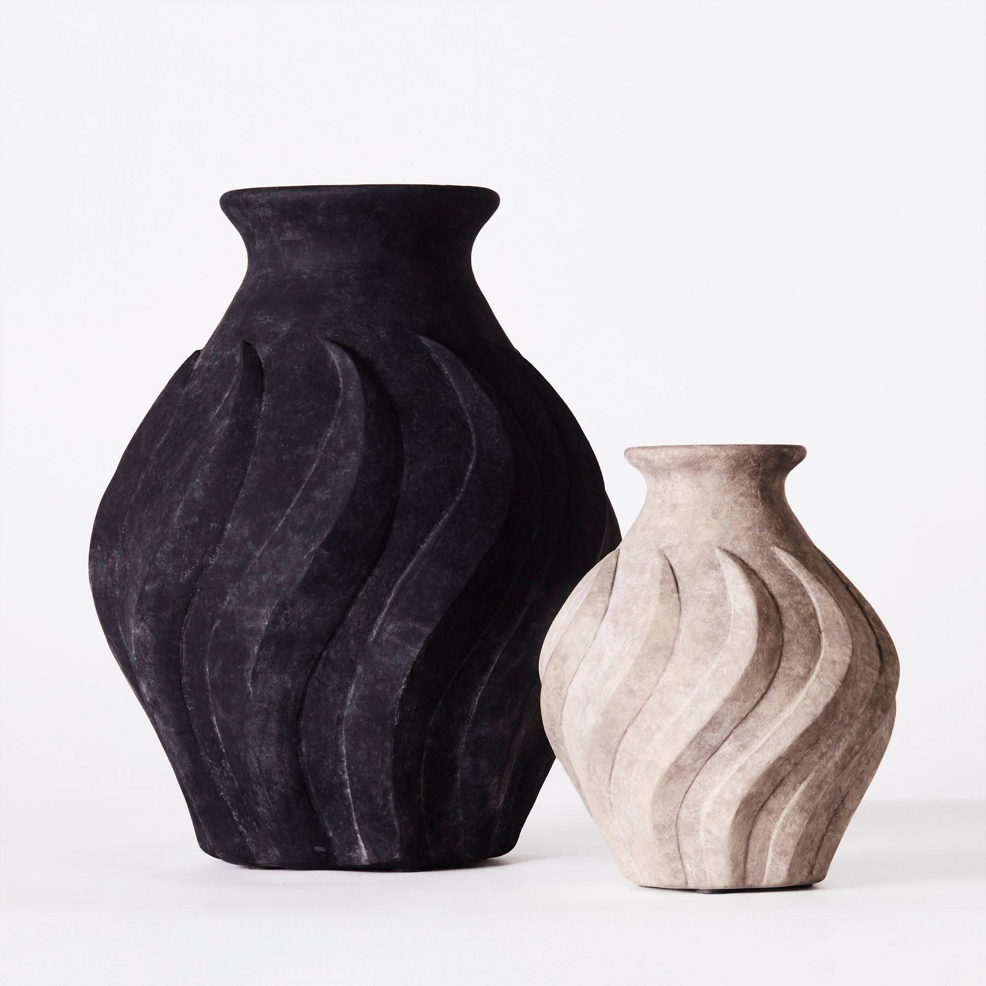 Swirl Vase Black Large - THAT COOL LIVING