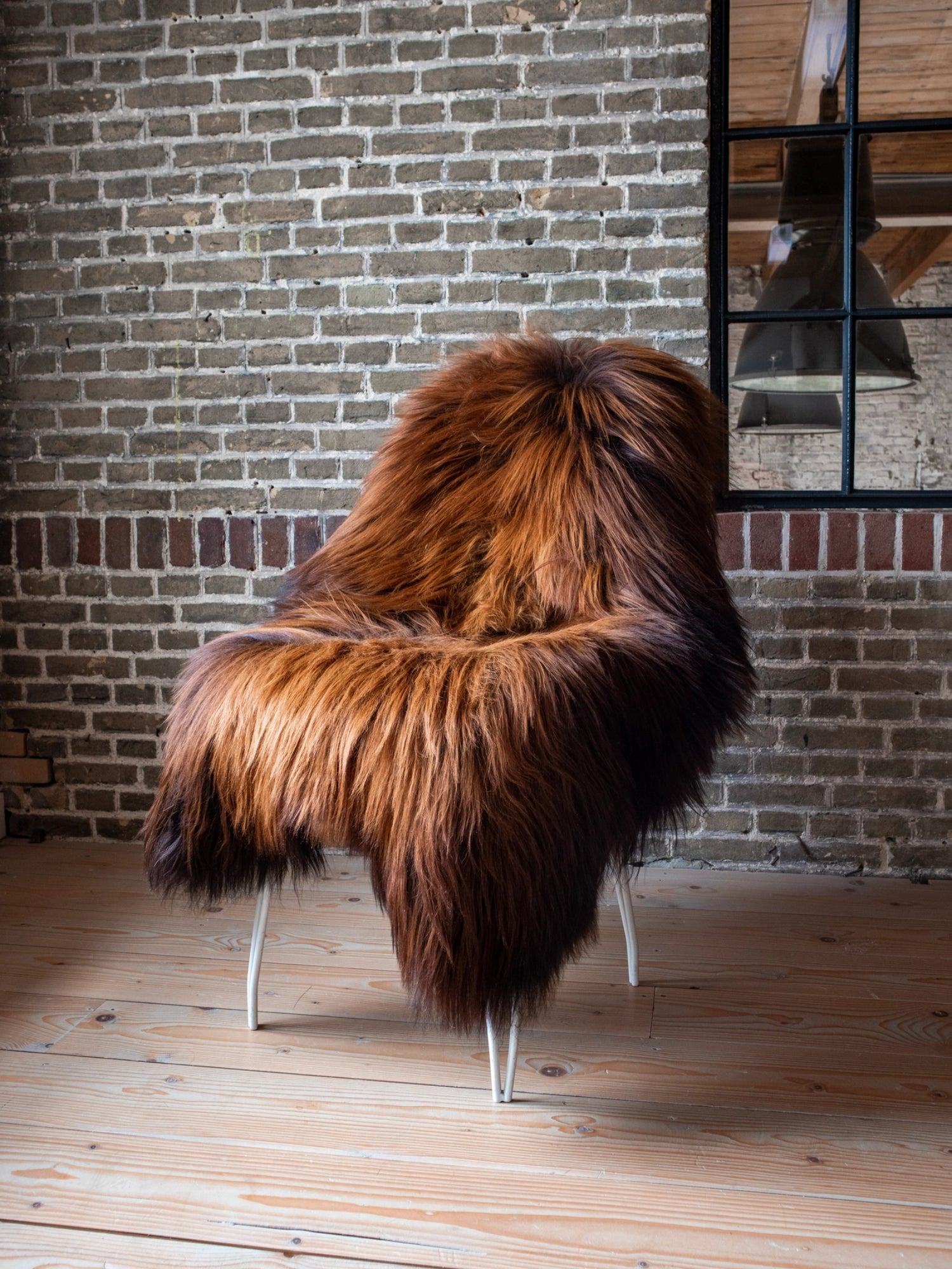 Icelandic Long-Hair Sheepskin Hide - Flamed Brown by TCL Selects - THAT COOL LIVING