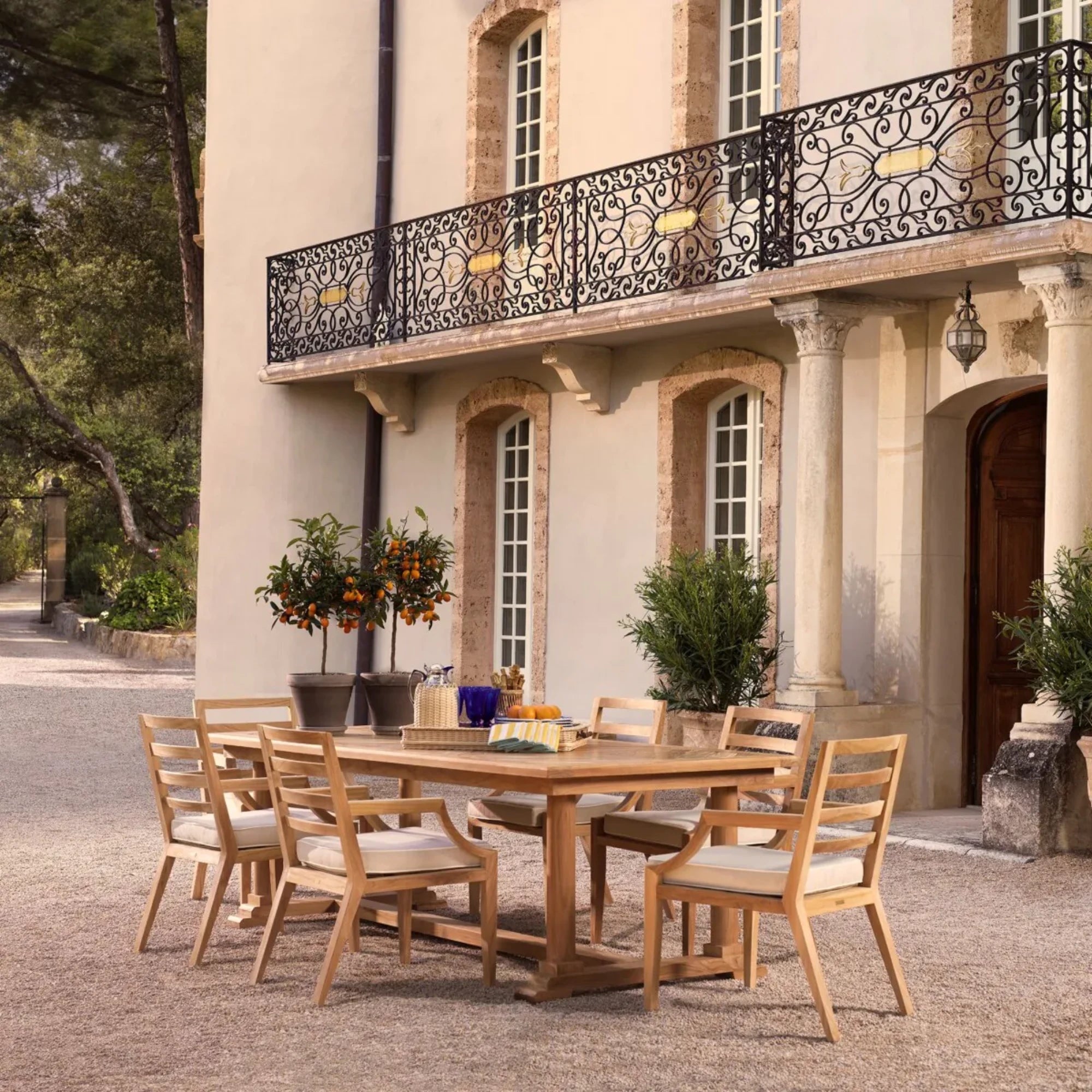 That Cool Living - Bell Rive Outdoor Dining Table – Natural Teak Outdoor Dining - Eichholtz