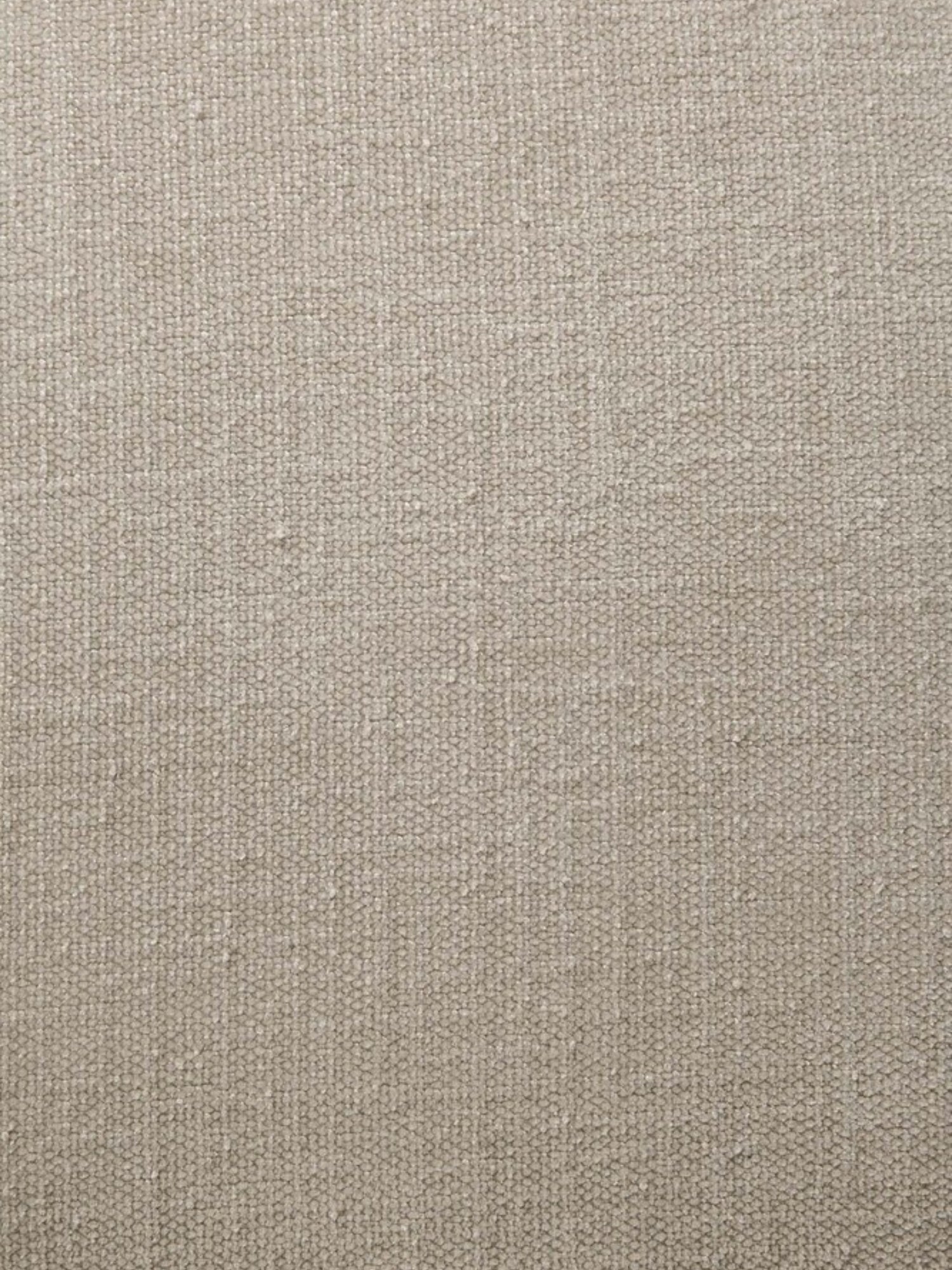 Ethnicraft Roller Max Pouf, 85cm wide, in mahogany, with a close-up of the light beige fabric upholstery, showcasing its subtle texture and durable weave, perfect for a modern interior.