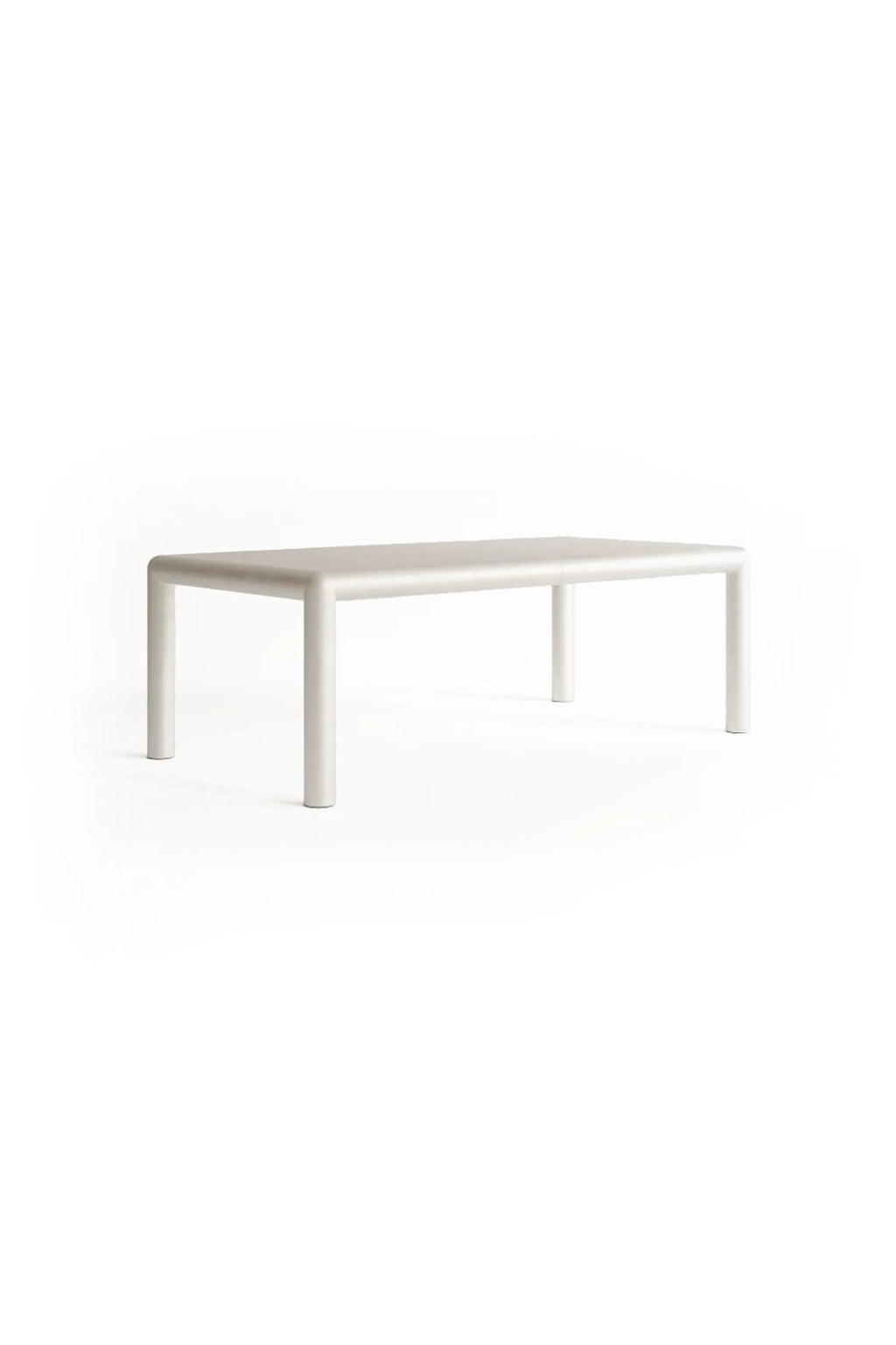 Rectangular Aluminium Cubio Dining Table with a Silvet Frame on a white background