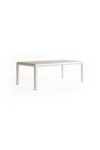 Rectangular Aluminium Cubio Dining Table with a Silvet Frame on a white background