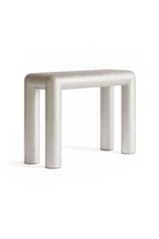 Metallic Aluminum Cubio Console Table with a modern design on a white background