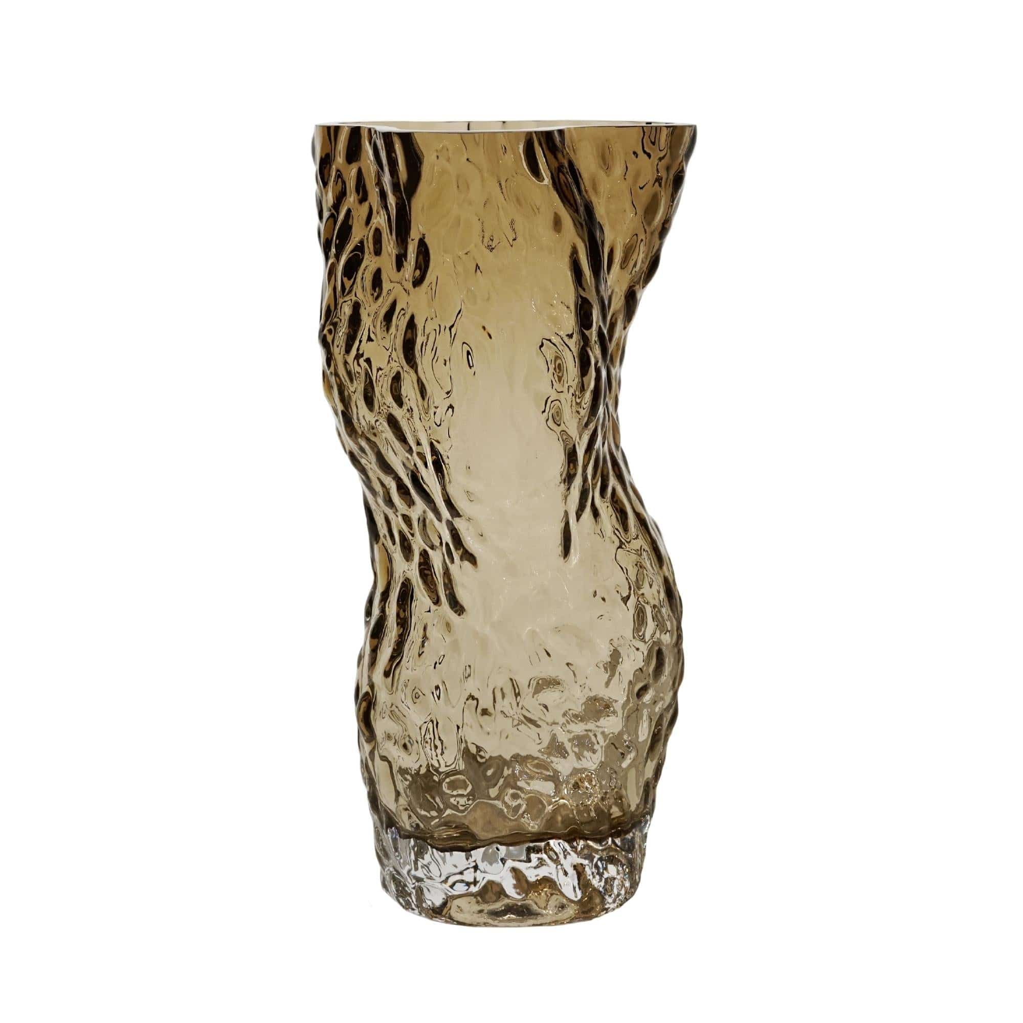 Ostrea Rock Glass Vase - Smoke - THAT COOL LIVING