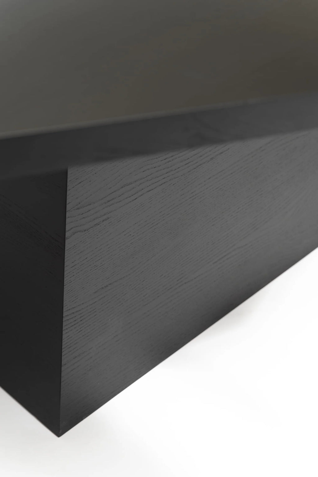 NG DESIGN Object 110 Dining Table, showcasing its luxury dark charcoal wood grain finish and modern tapered base. Perfect for elegant, contemporary dining spaces.