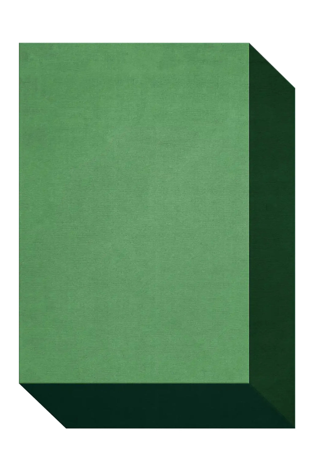 Layered Box Wool Rug, a vibrant green rectangular area rug with a subtle textured finish, creating a modern geometric shadow effect. Perfect for adding a natural color accent to contemporary living...
